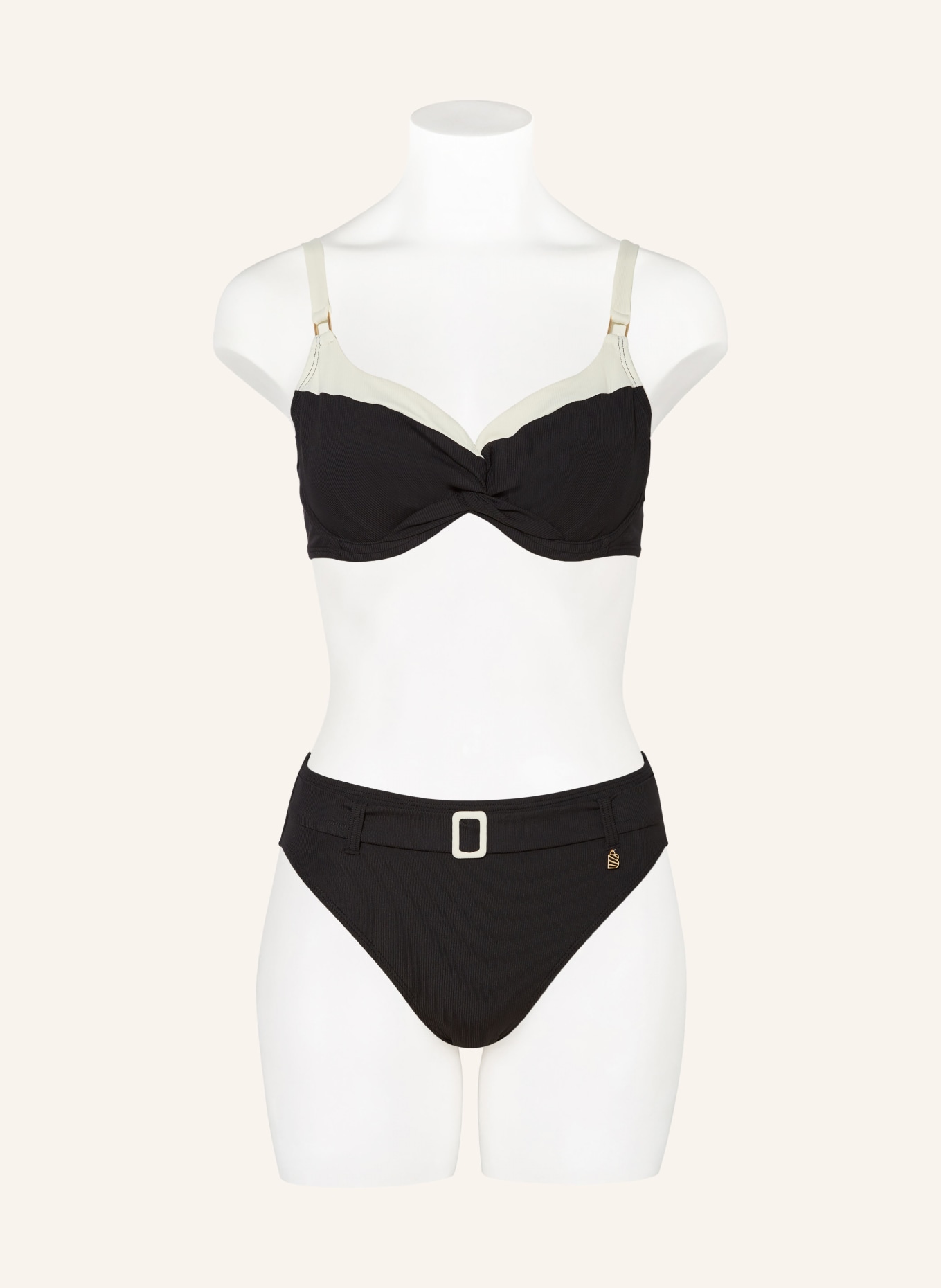 BEACHLIFE Dół od bikini typu bokserki VANILLA & BLACK, Kolor: CZARNY/ ECRU (Obrazek 2)