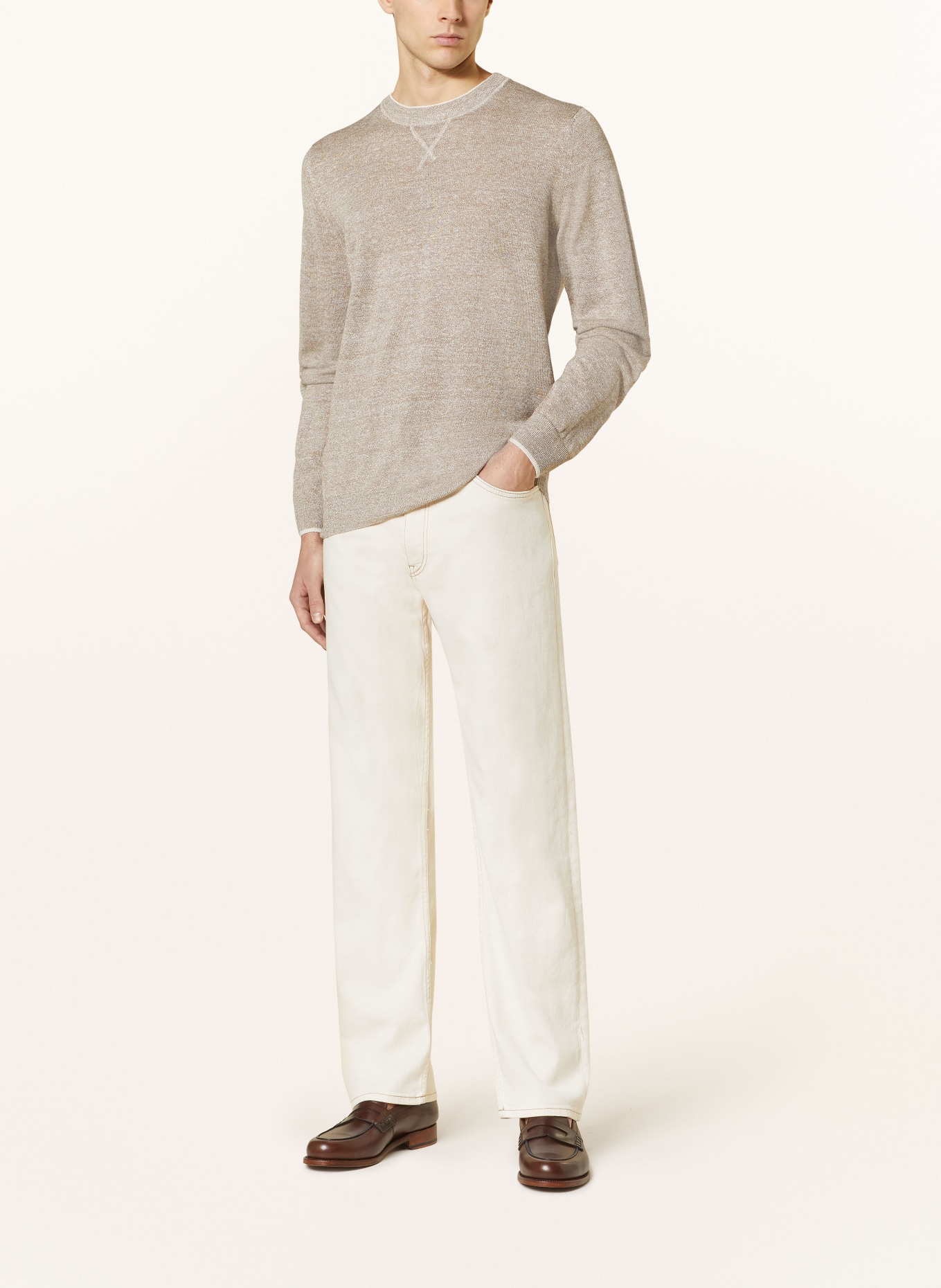 FEDELI Pullover mit Leinen, Farbe: BEIGE (Bild 2)