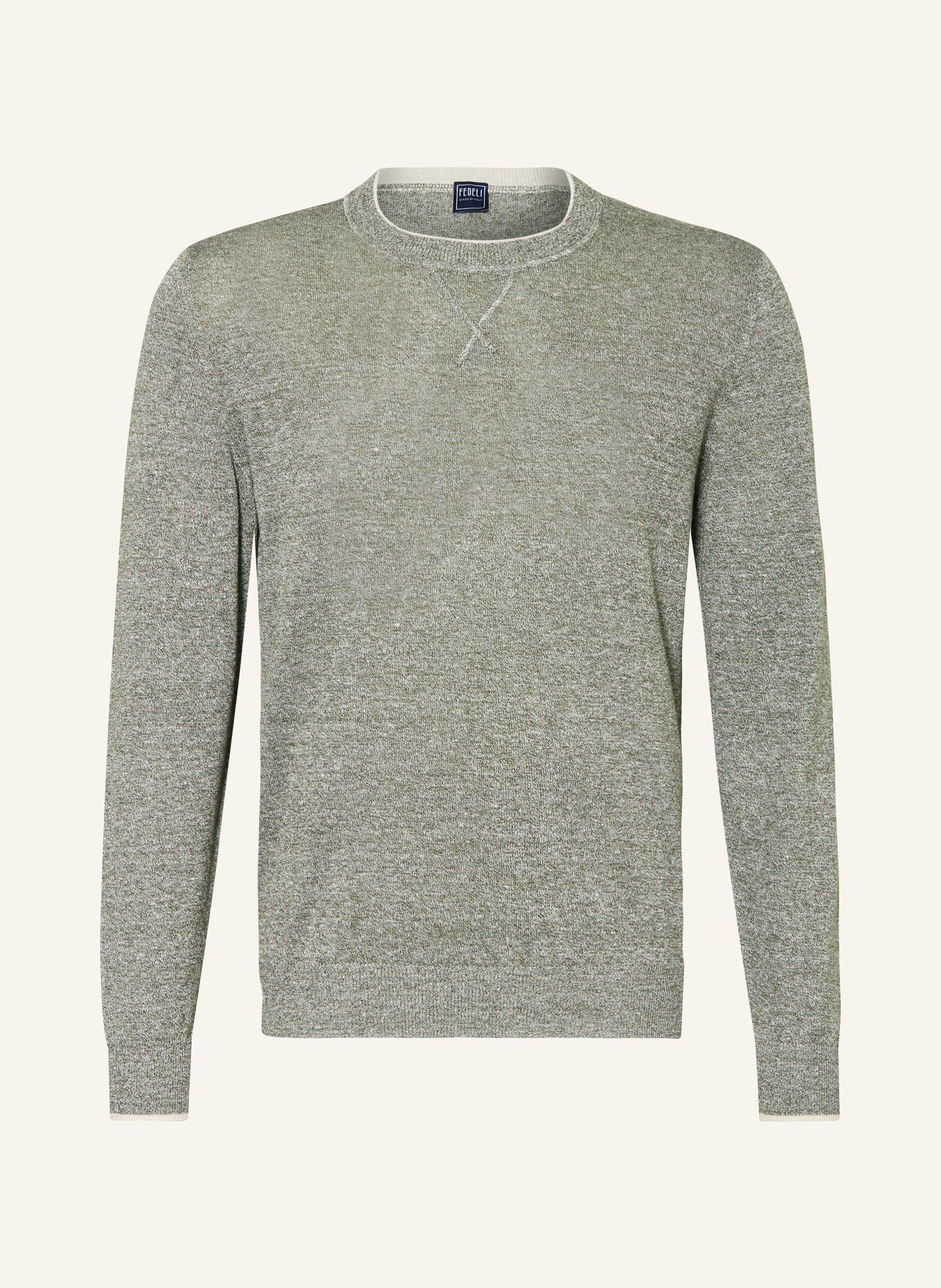 FEDELI Pullover mit Leinen, Farbe: OLIV (Bild 1)