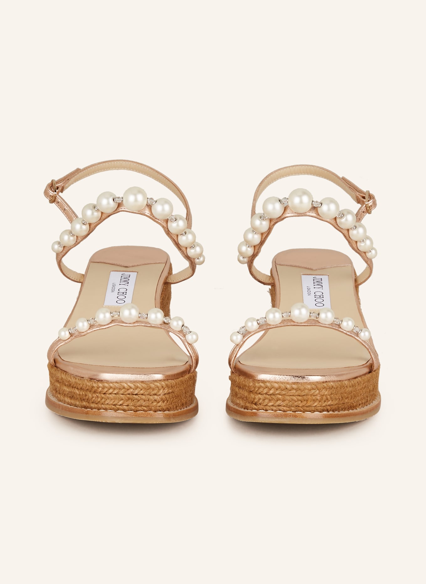 JIMMY CHOO Wedges AMATUUS 60 with decorative beads, Color: ROSE GOLD/ WHITE (Image 3)