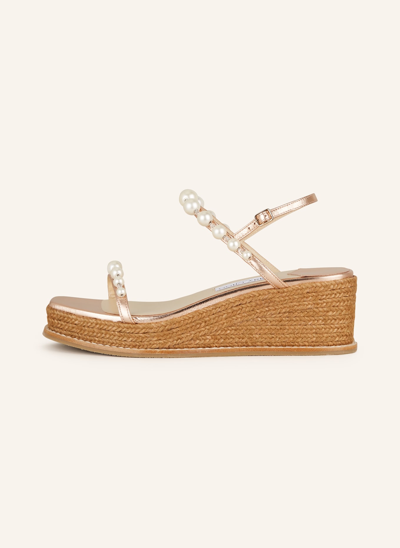 JIMMY CHOO Wedges AMATUUS 60 with decorative beads, Color: ROSE GOLD/ WHITE (Image 4)