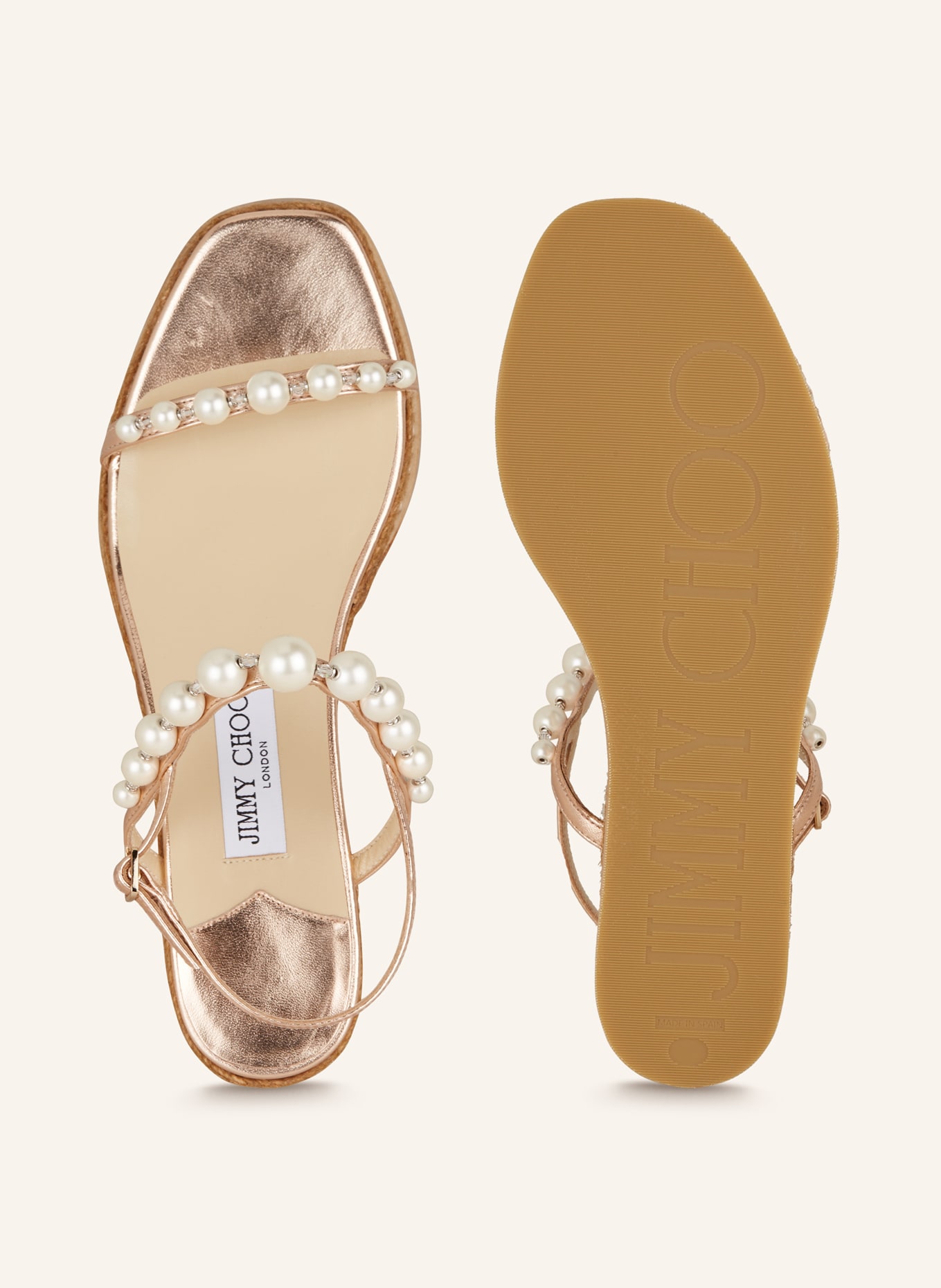 JIMMY CHOO Wedges AMATUUS 60 with decorative beads, Color: ROSE GOLD/ WHITE (Image 5)