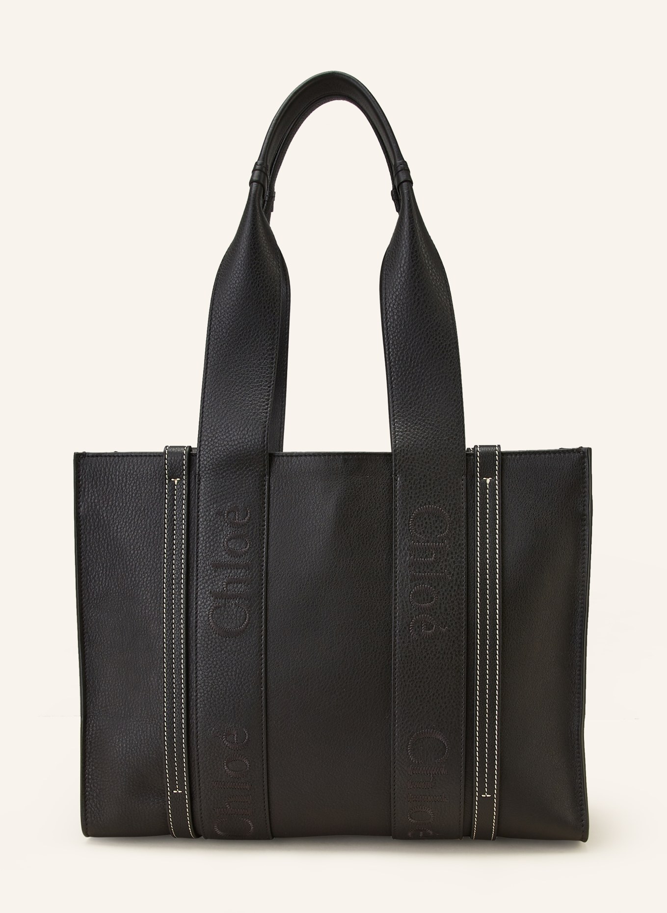 Chloé Shopper WOODY MEDIUM, Color: BLACK (Image 1)