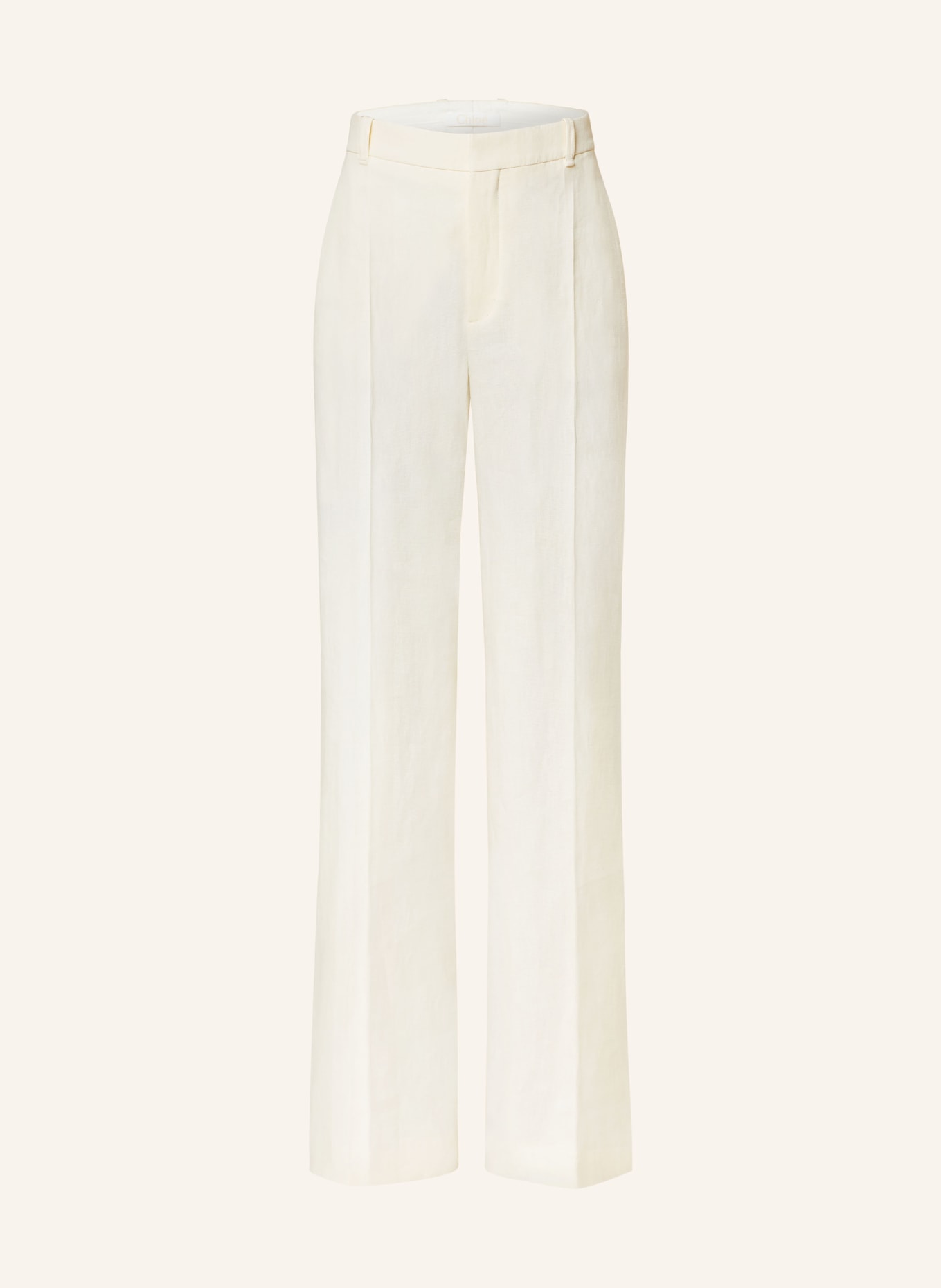 Chloé Spodnie marlena z dodatkiem lnu, Kolor: KREMOWY (Obrazek 1)