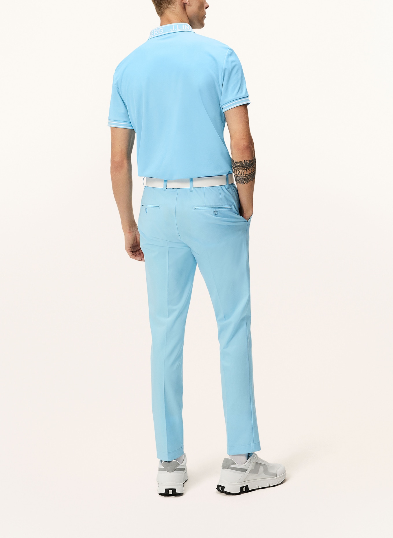 J.LINDEBERG Piqué polo shirt AUSTIN, Color: LIGHT BLUE (Image 3)