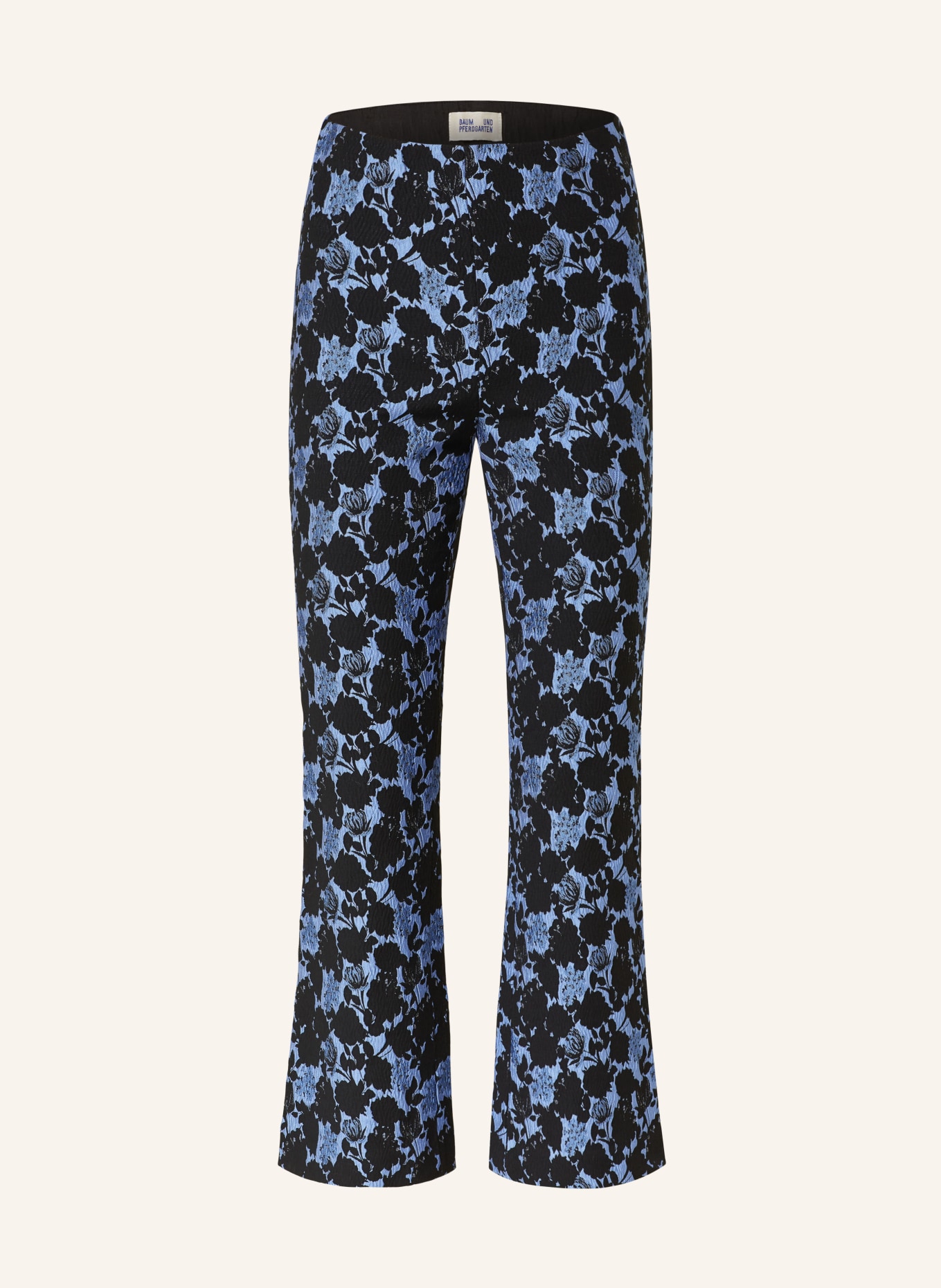 BAUM UND PFERDGARTEN 7/8 trousers NENNE made of jacquard, Color: BLACK/ BLUE (Image 1)