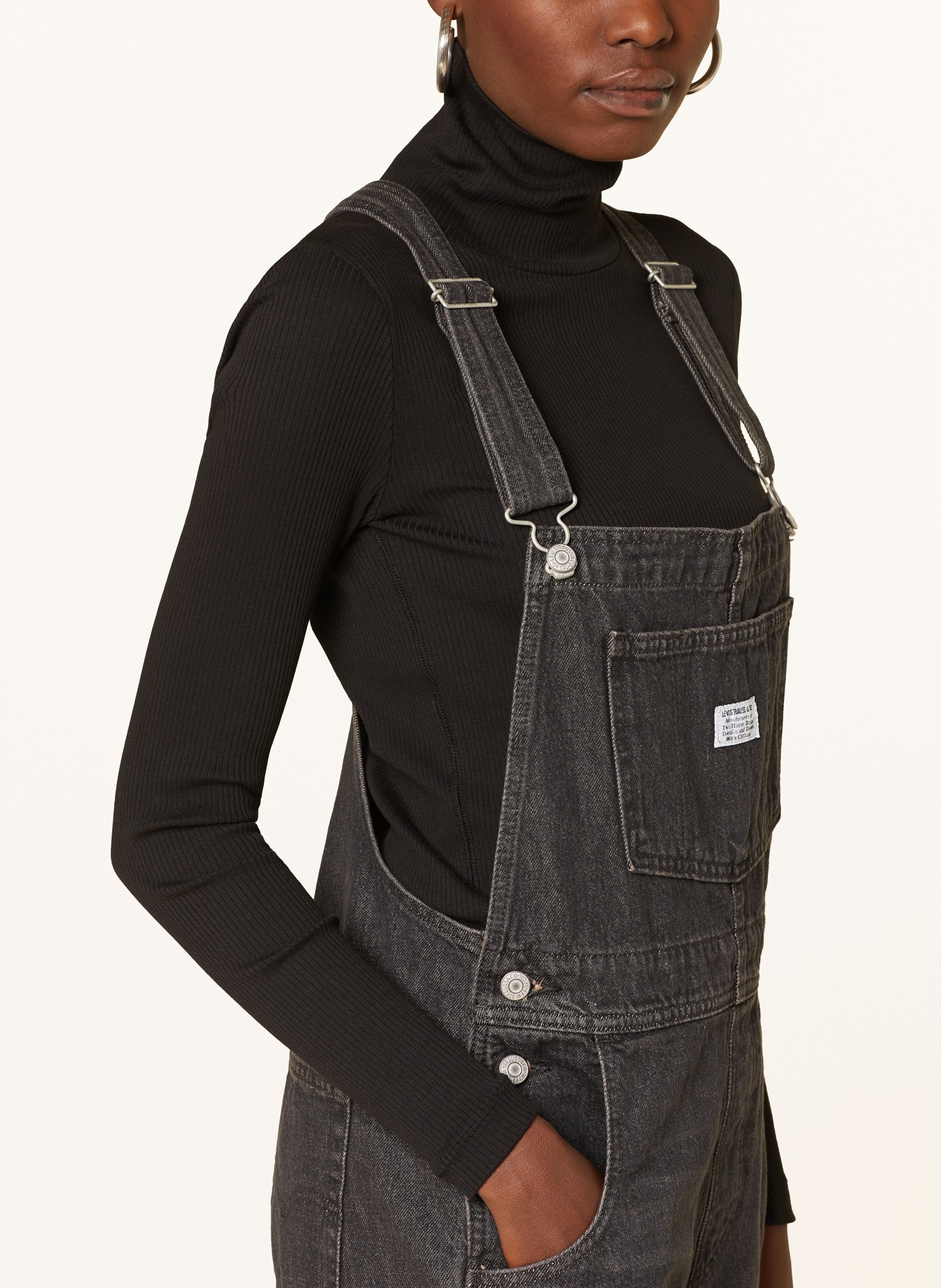 Levi's® Denim overalls, Color: BLACK (Image 4)