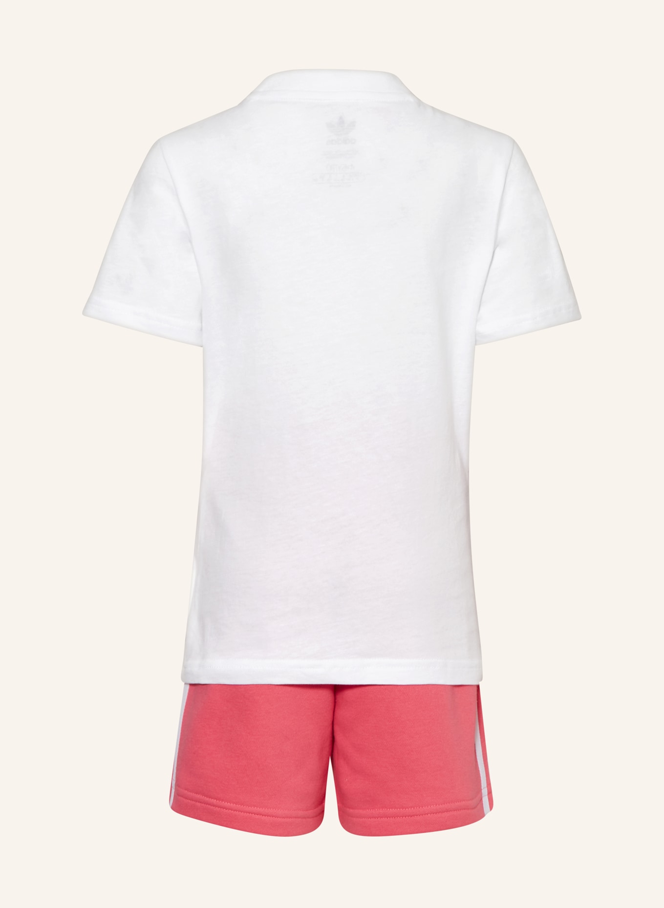 adidas Originals Zestaw ADICOLOR: T-shirt i szorty dresowe, Kolor: BIAŁY/ MOCNORÓŻOWY (Obrazek 2)