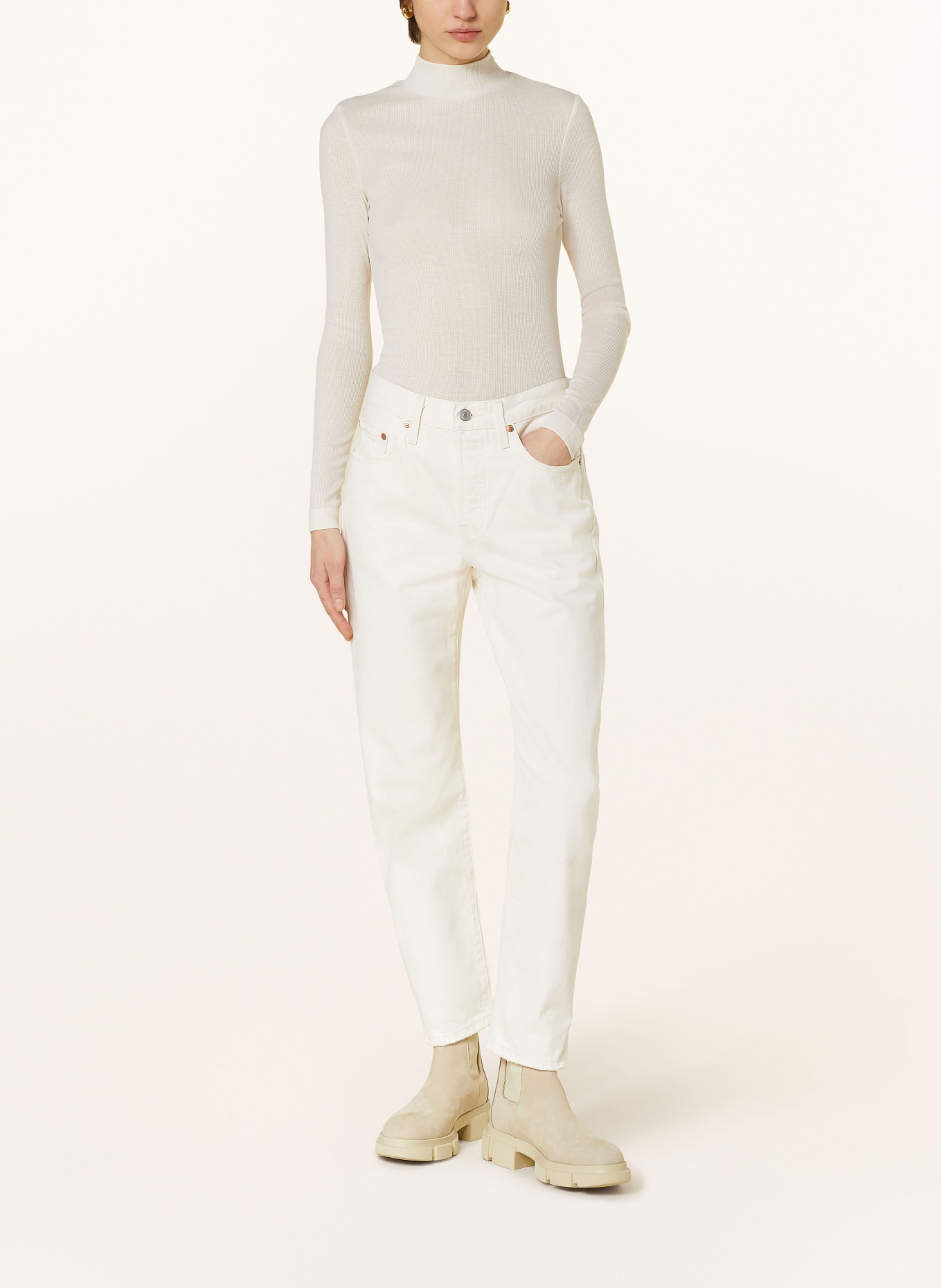 Levi's® Straight jeans 501 ORIGINAL CROPPED, Color: WHITE (Image 2)