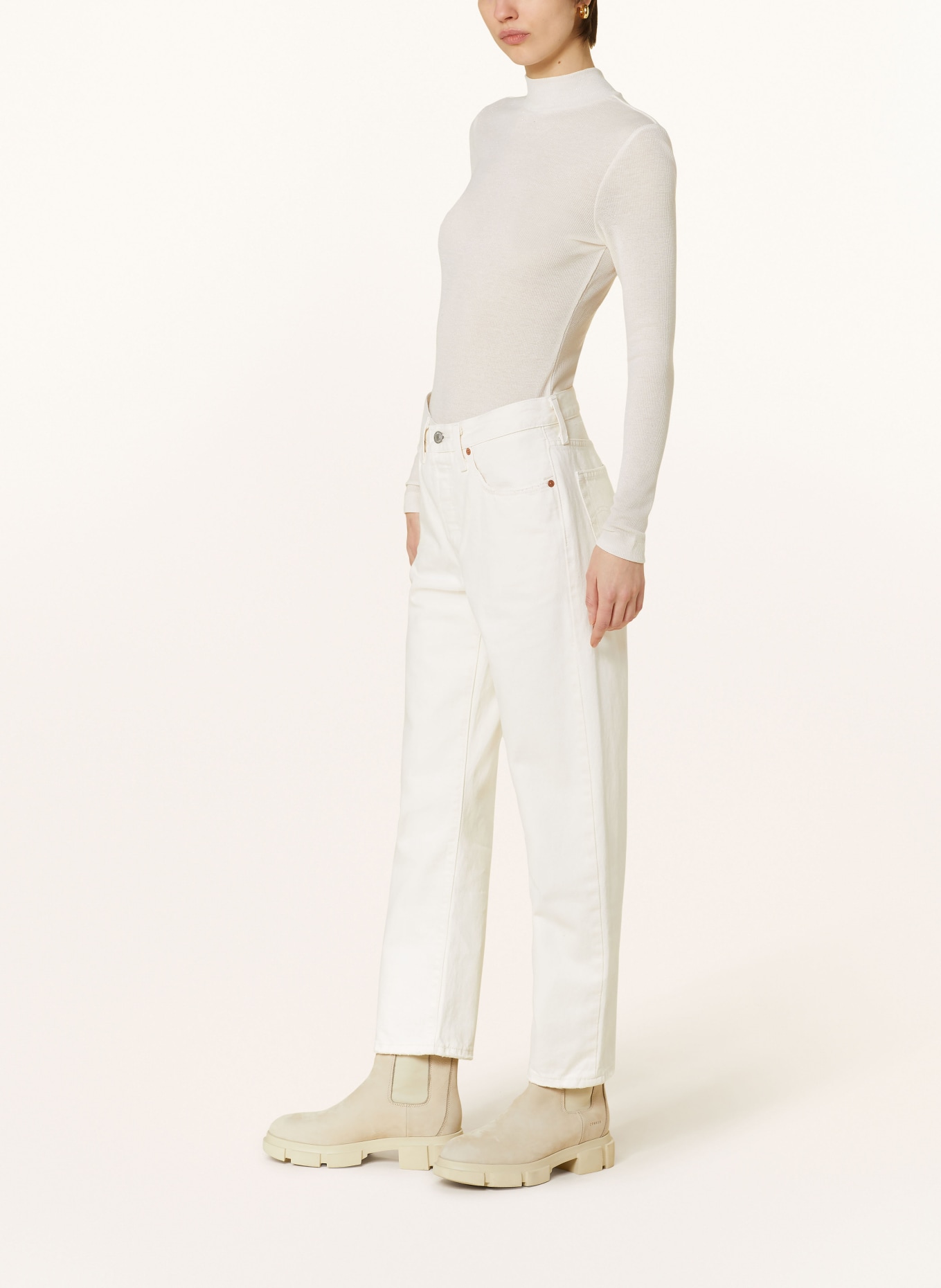 Levi's® Straight jeans 501 ORIGINAL CROPPED, Color: WHITE (Image 4)