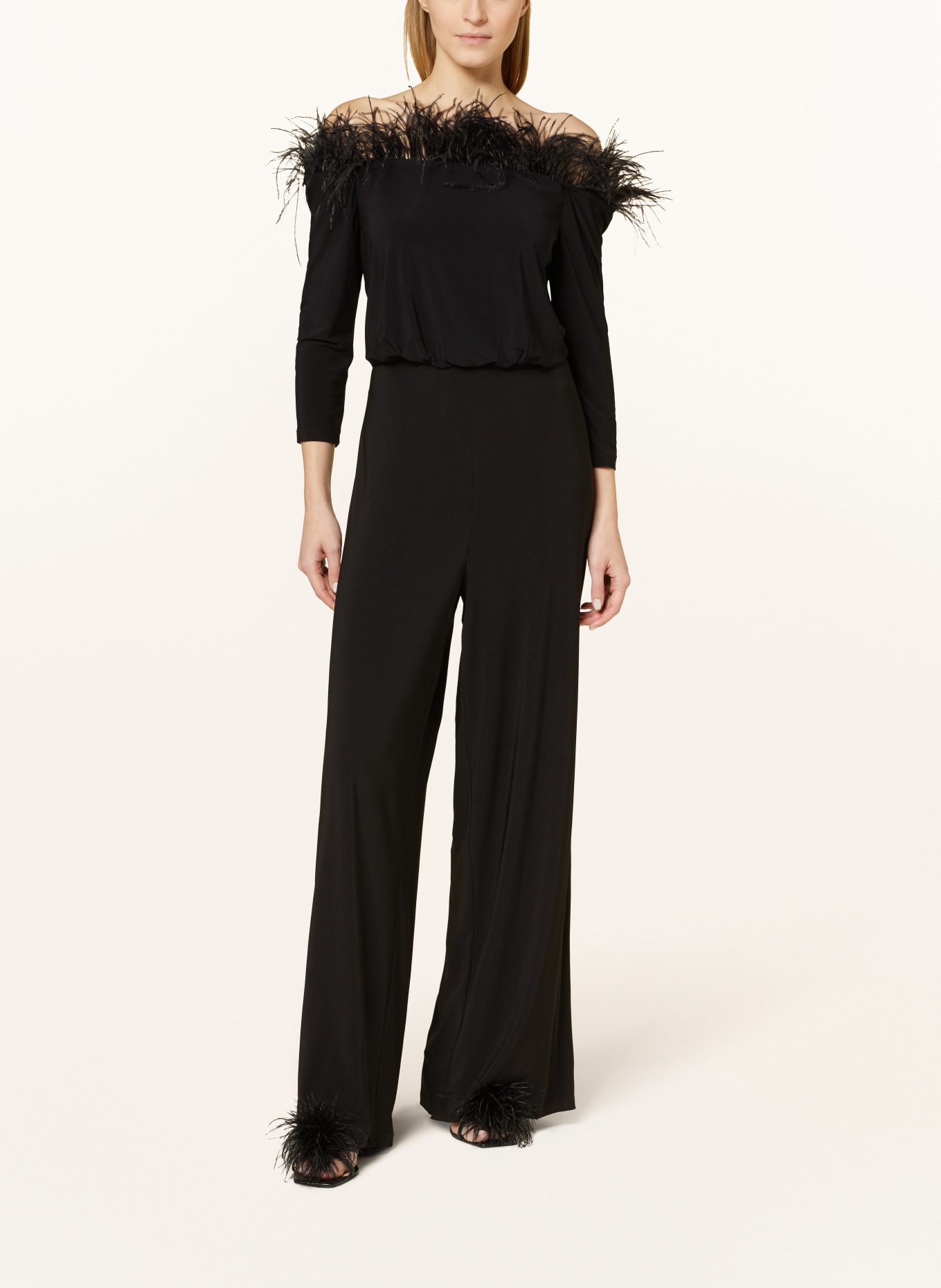 ADRIANNA PAPELL Jumpsuit with 3/4 sleeves, Color: BLACK (Image 2)
