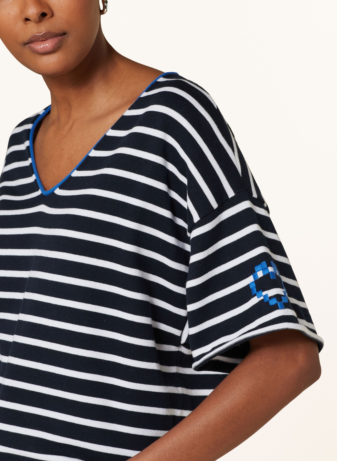 darling harbour Strickshirt: MARINE / WEISS