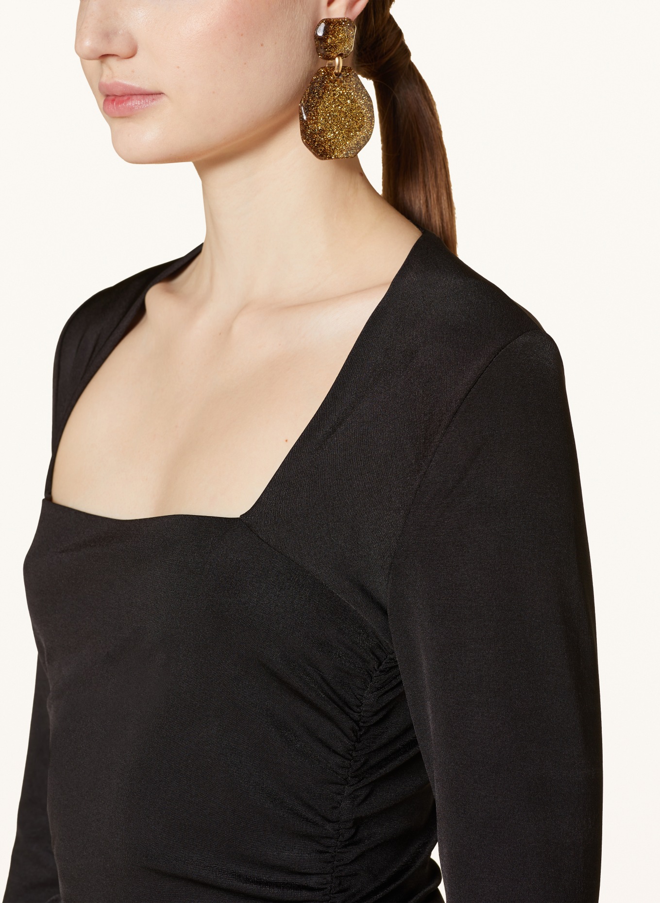 LOTT.gioielli Earrings ROCK DELUXE XL, Color: GOLD/ DARK BROWN (Image 3)