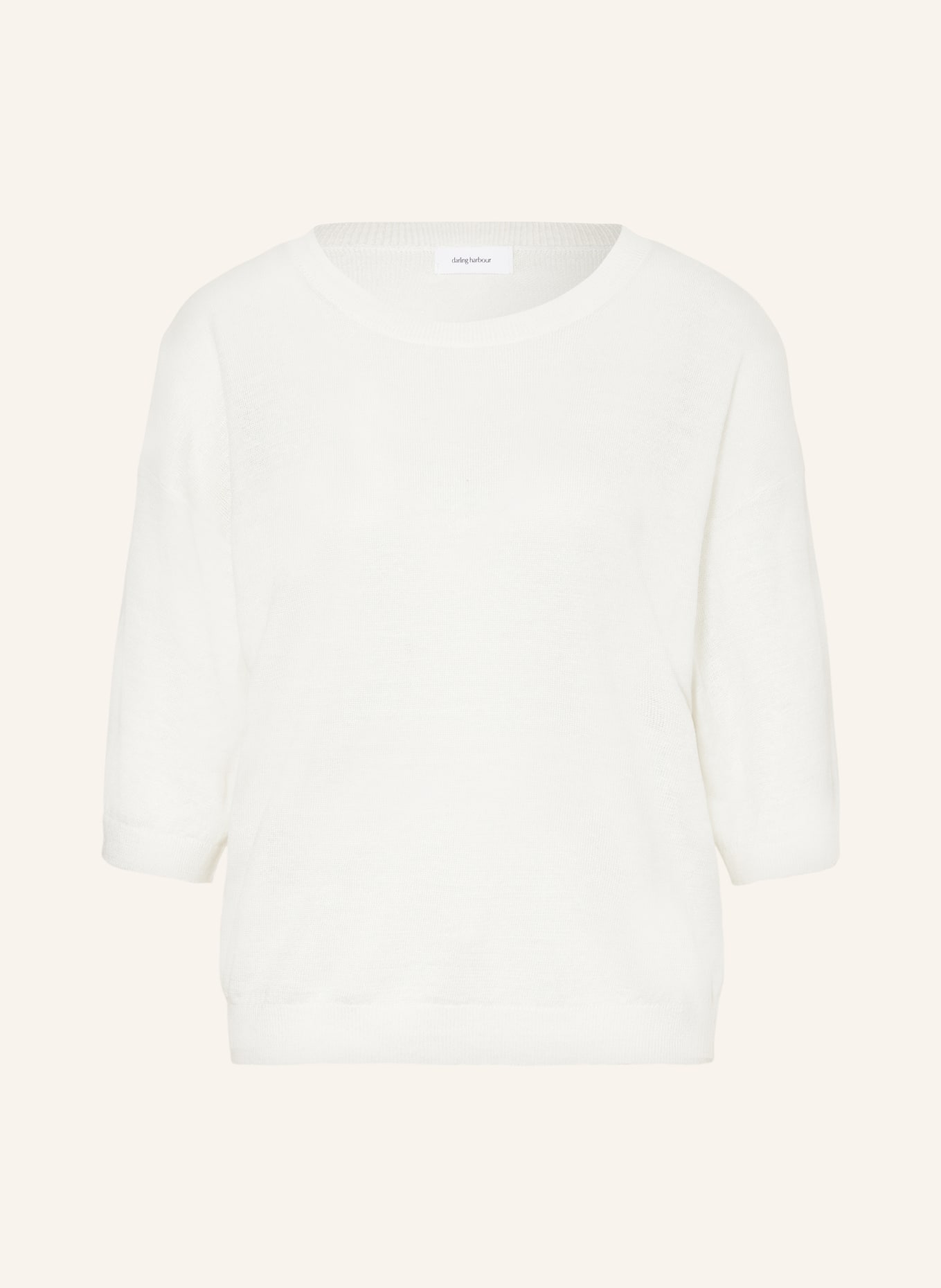 darling harbour Knit shirt made of linen with 3/4 sleeves, Color: OFFWHITE (Image 1)