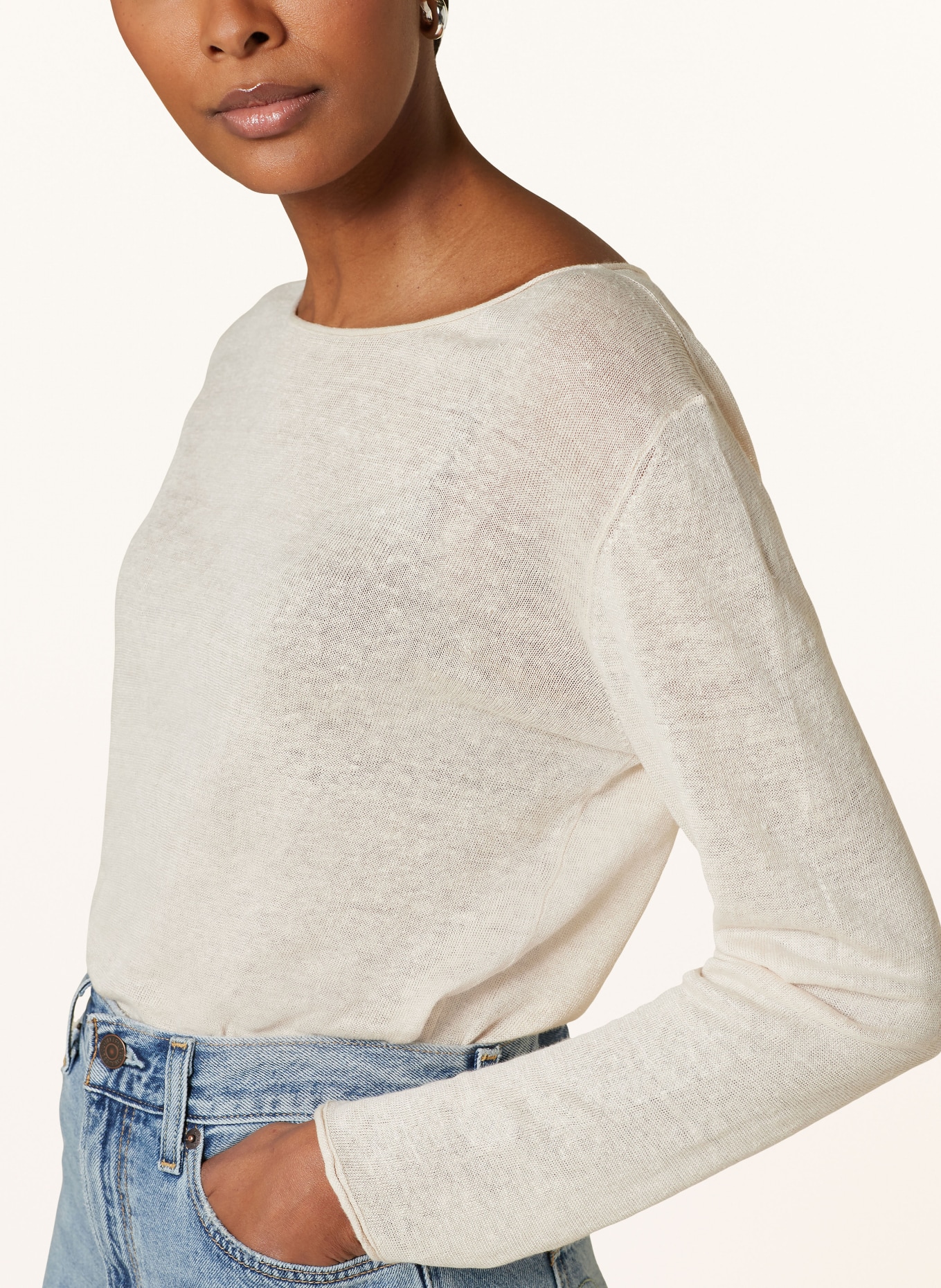 darling harbour Linen sweater, Color: SAND (Image 4)