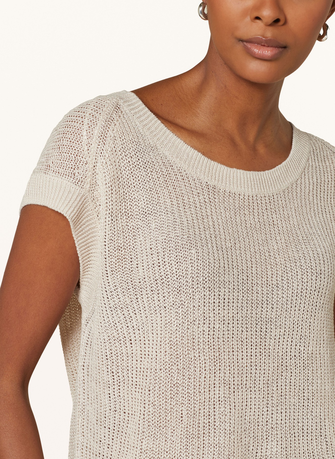darling harbour Knit shirt in linen, Color: SAND (Image 4)