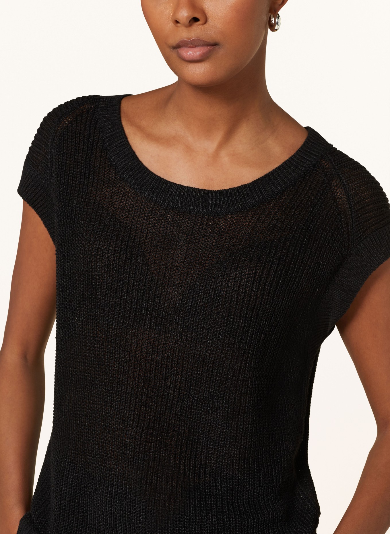 darling harbour Knit shirt in linen, Color: SCHWARZ (Image 4)