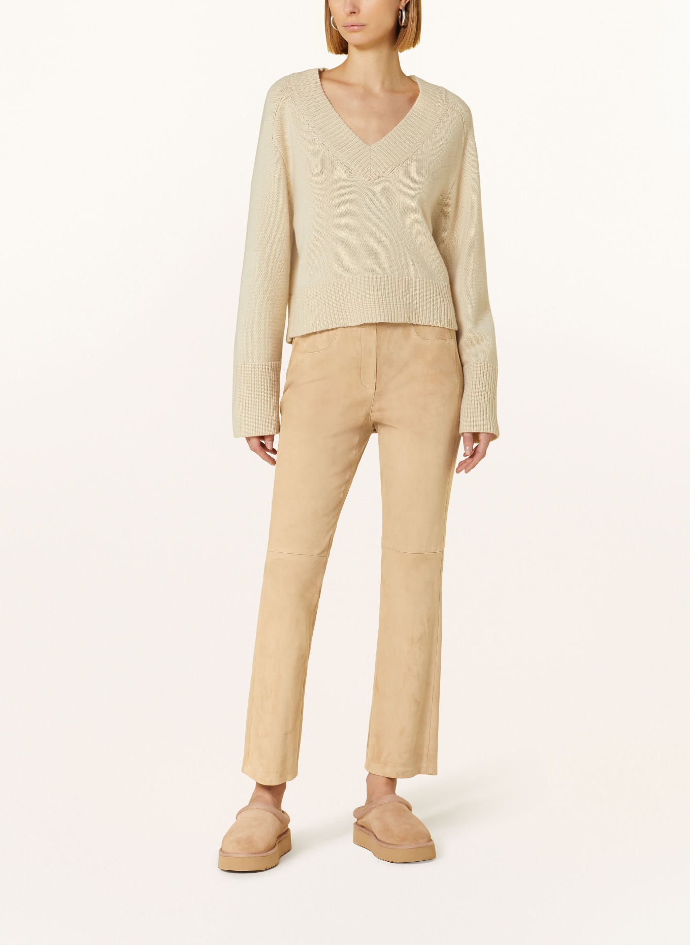 LUISA CERANO Leather trousers, Color: LIGHT BROWN (Image 2)