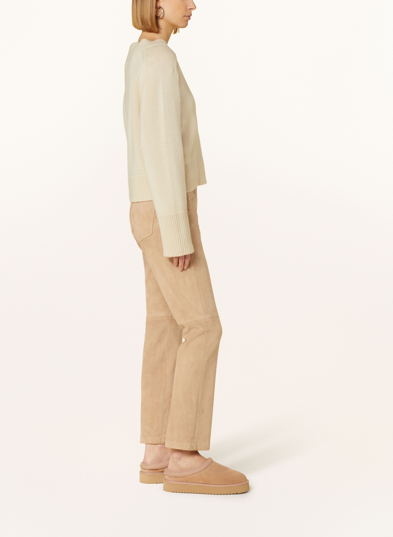 LUISA CERANO Spodnie skórzane, Kolor: JASNOBRĄZOWY (Obrazek 4)