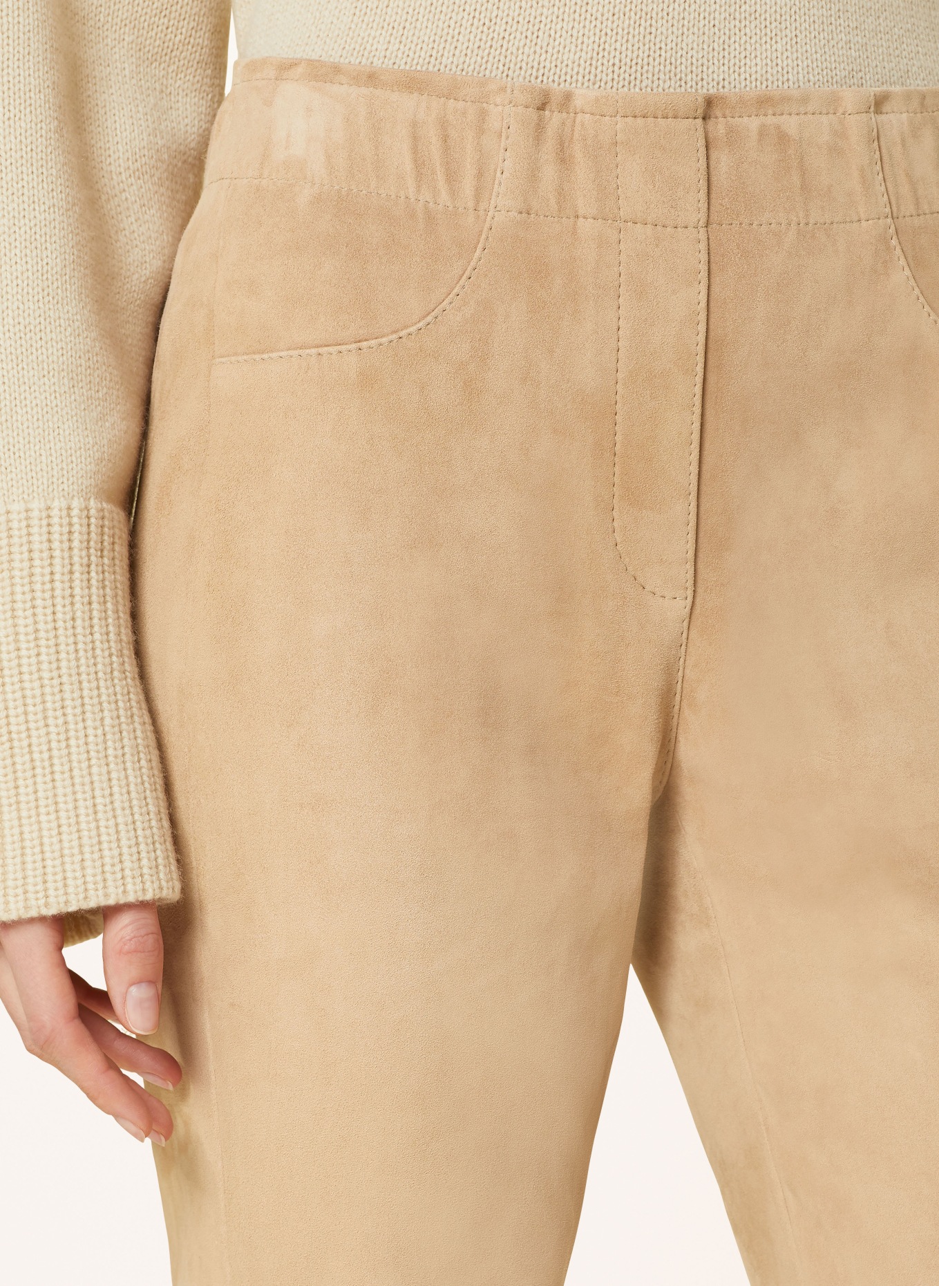 LUISA CERANO Leather trousers, Color: LIGHT BROWN (Image 5)