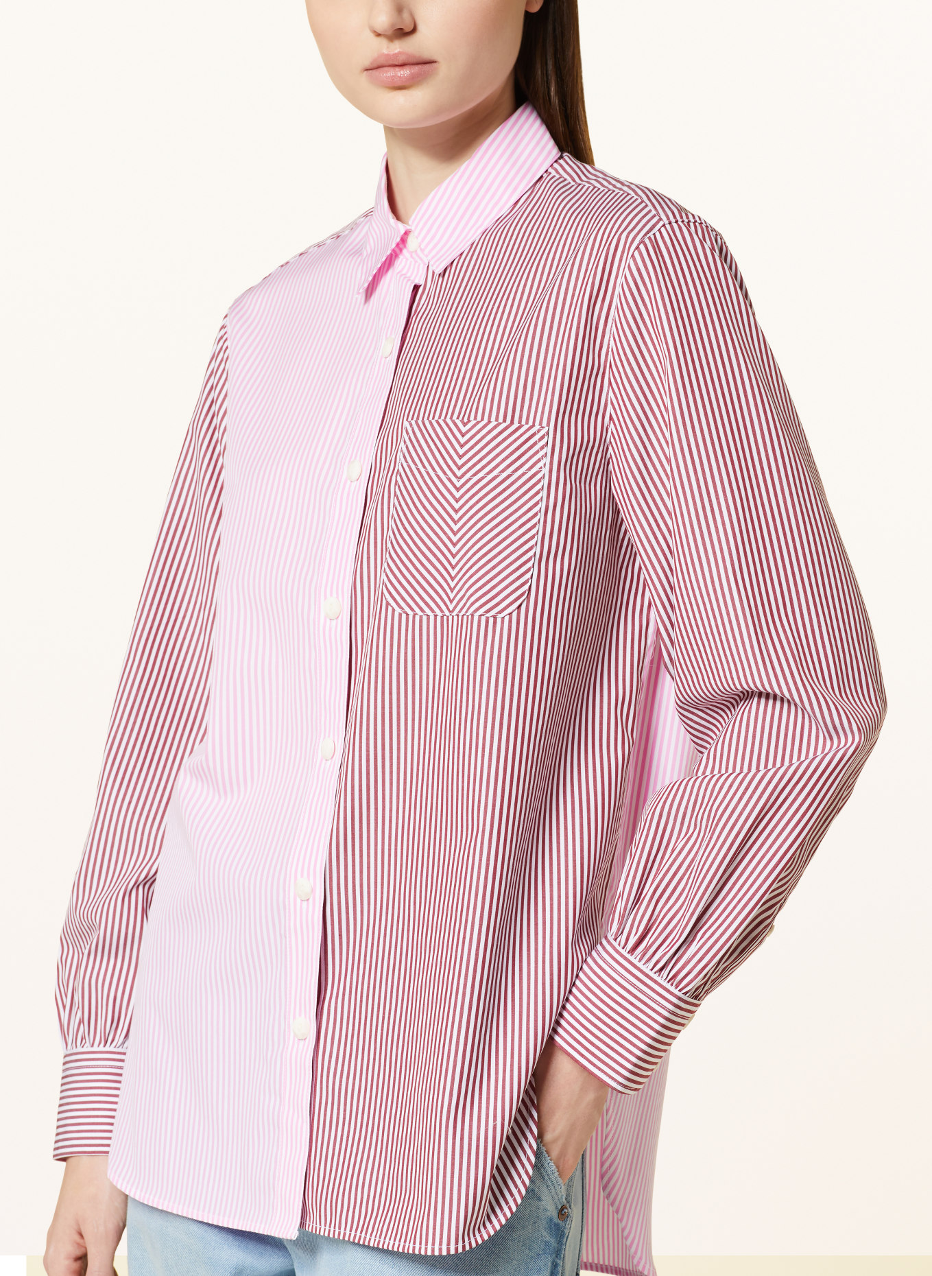 rag & bone Shirt blouse, Color: PINK/ WHITE/ DARK RED (Image 4)