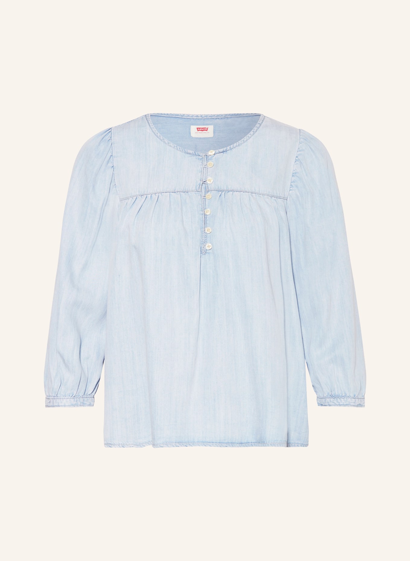 Levi's® Shirt blouse HALSEY in denim look with 3/4 sleeve, Color: LIGHT BLUE (Image 1)