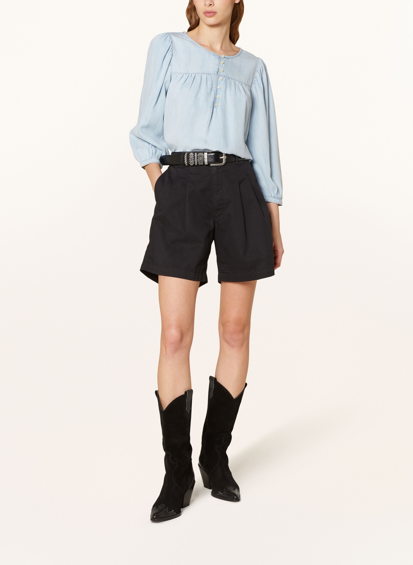 Levi's® Shirt blouse HALSEY in denim look with 3/4 sleeve, Color: LIGHT BLUE (Image 2)