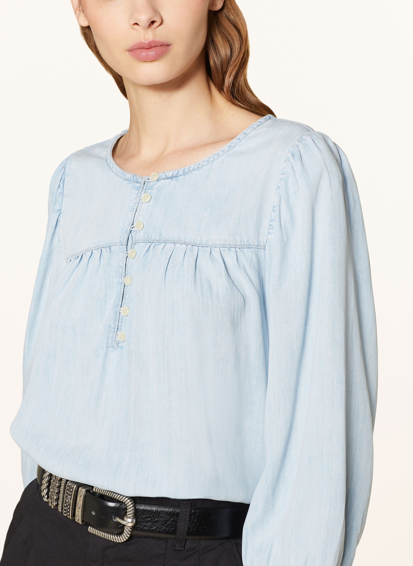 Levi's® Shirt blouse HALSEY in denim look with 3/4 sleeve, Color: LIGHT BLUE (Image 4)