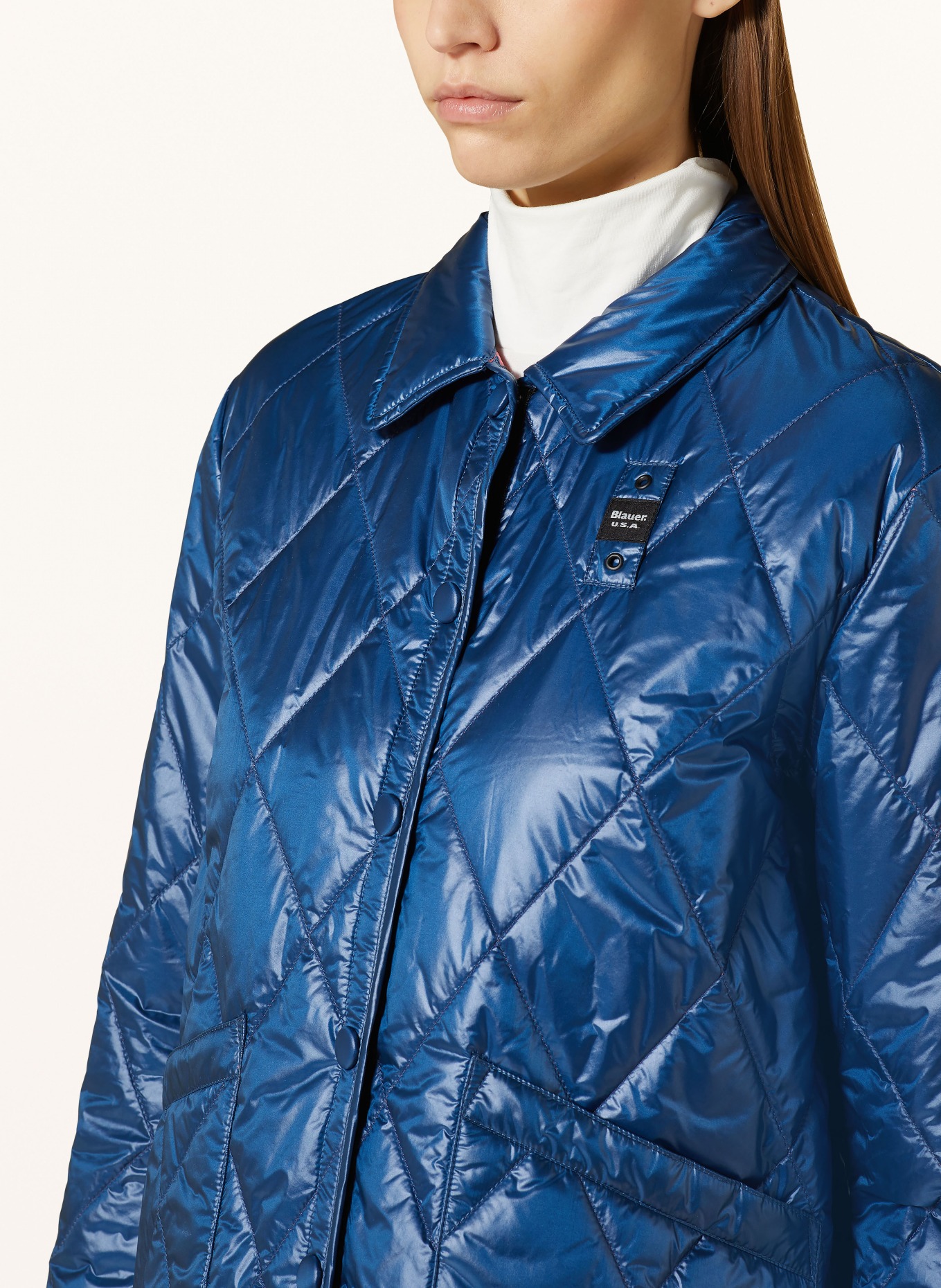 Blauer Quilted jacket with SORONA® AURA insulation, Color: BLUE (Image 4)