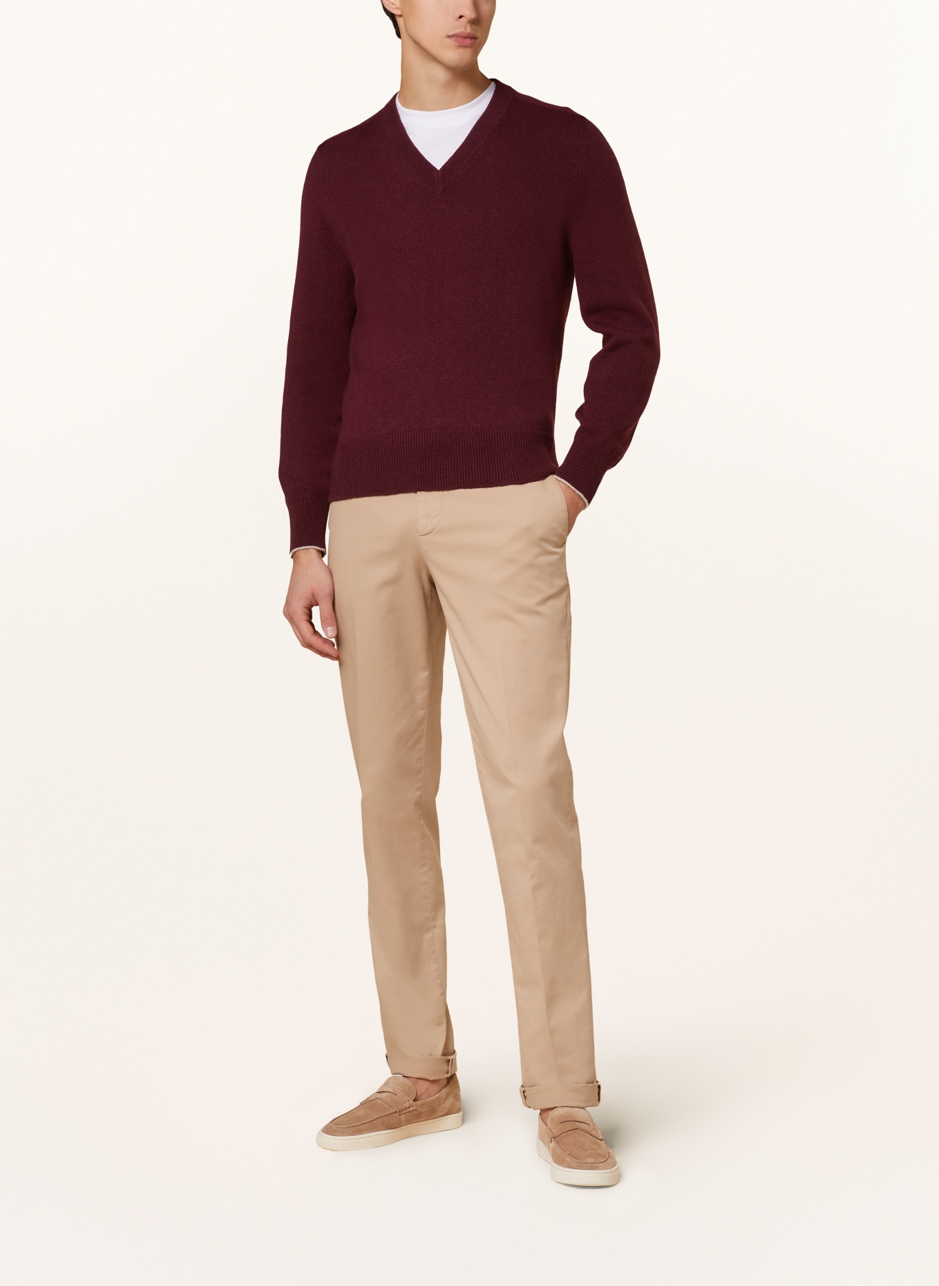 BRUNELLO CUCINELLI Cashmere-Pullover, Farbe: DUNKELROT (Bild 2)