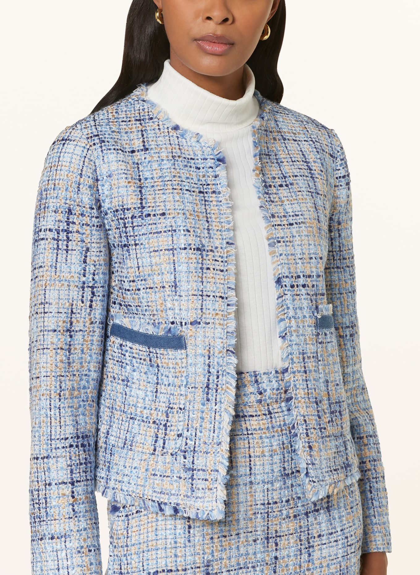 CARTOON Tweed jacket, Color: LIGHT BLUE/ BLUE (Image 4)