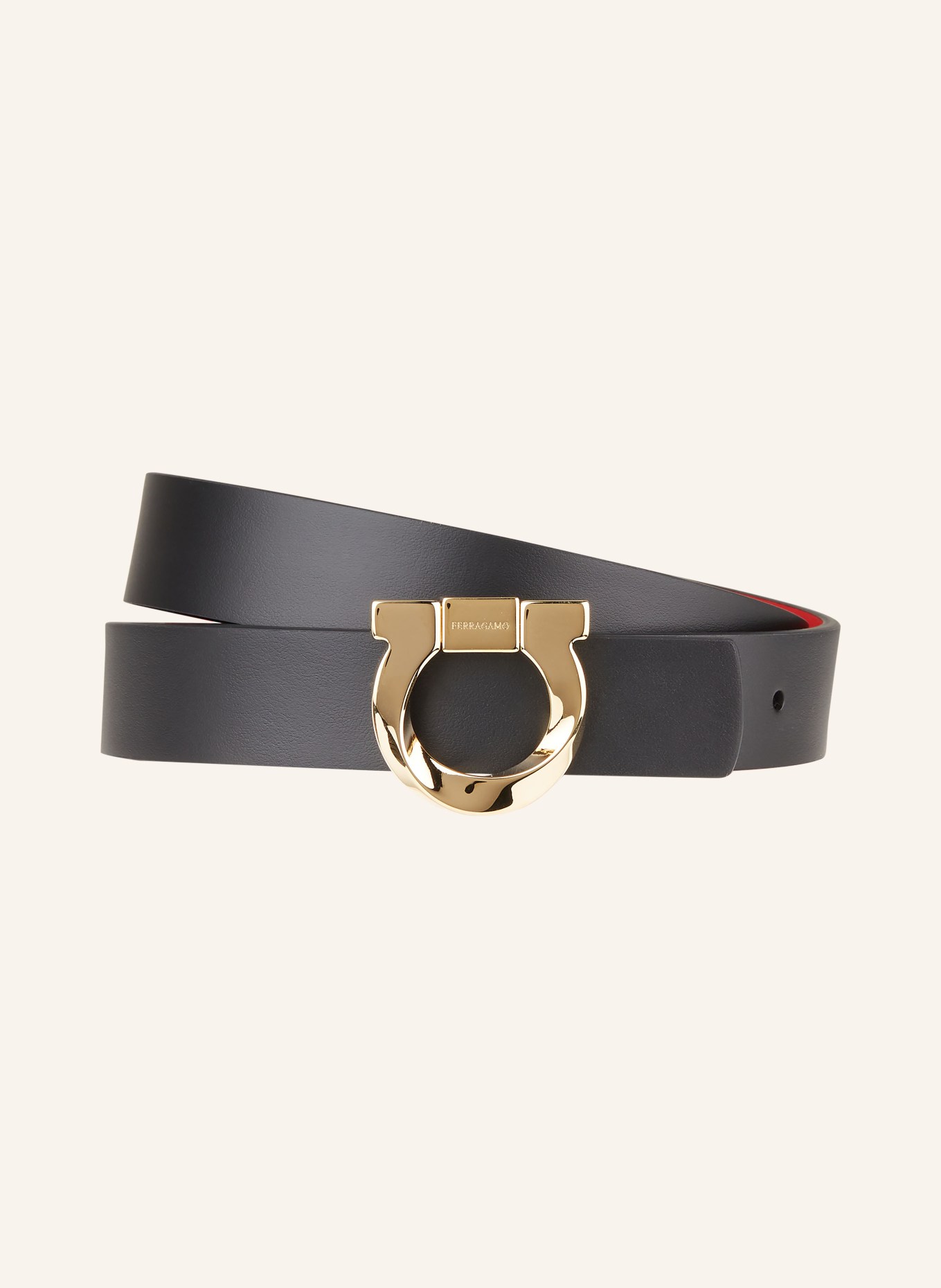 FERRAGAMO Reversible leather belt, Color: BLACK (Image 1)