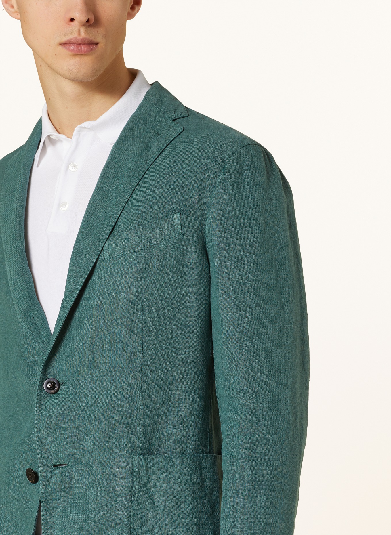 BOGLIOLI Linen jacket extra slim fit, Color: DARK GREEN (Image 5)