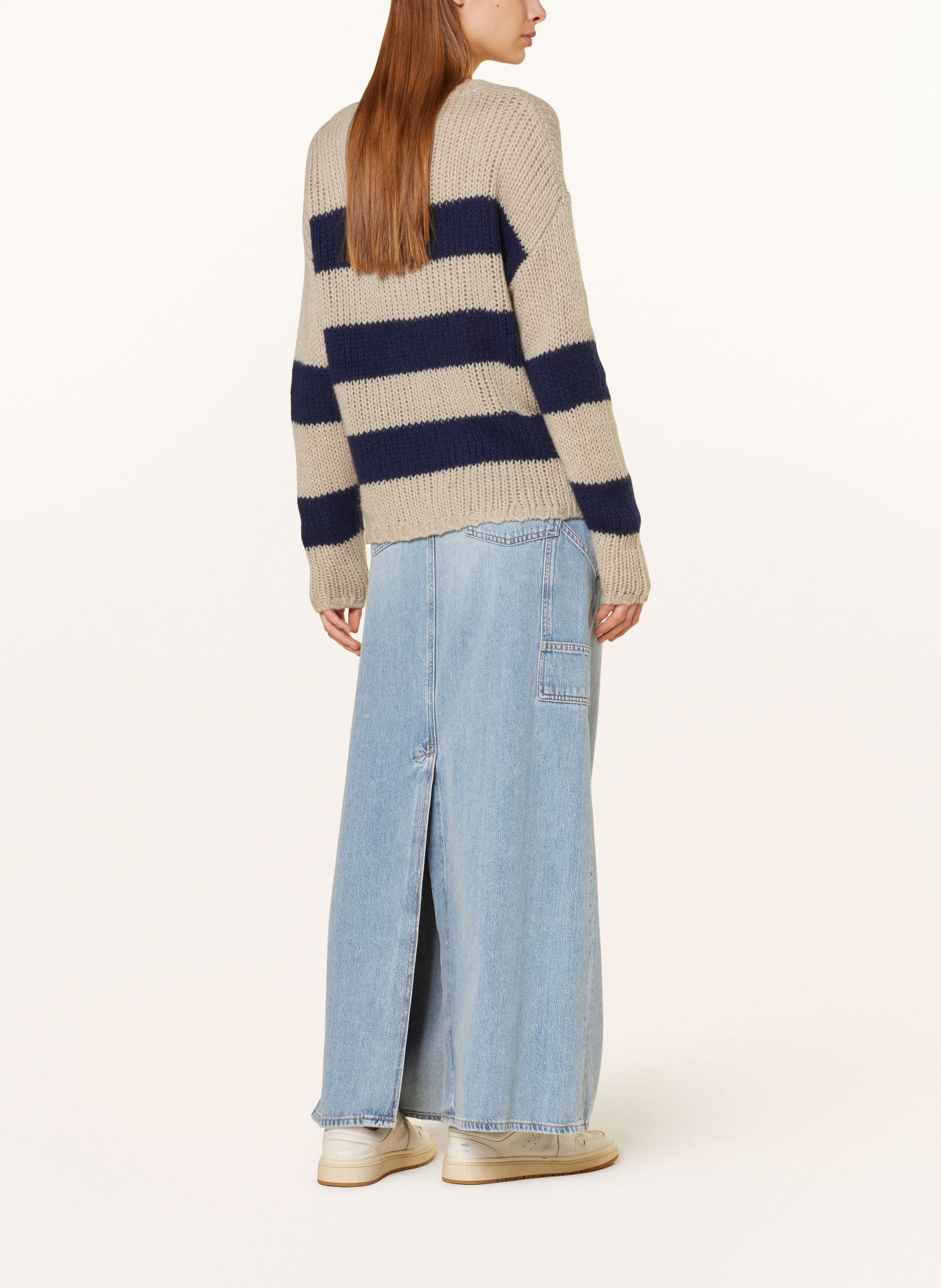 lilienfels Sweater with cashmere, Color: BEIGE/ DARK BLUE (Image 3)