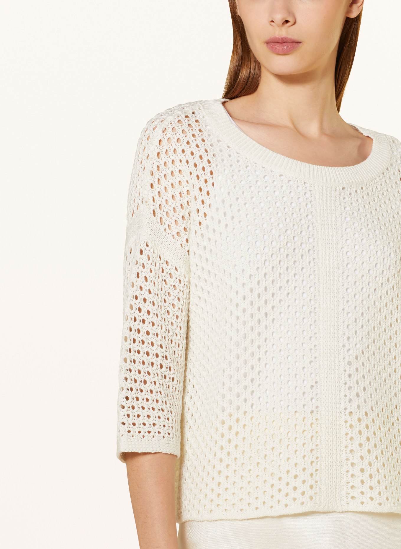 lilienfels Knit shirt with linen, Color: WHITE (Image 4)