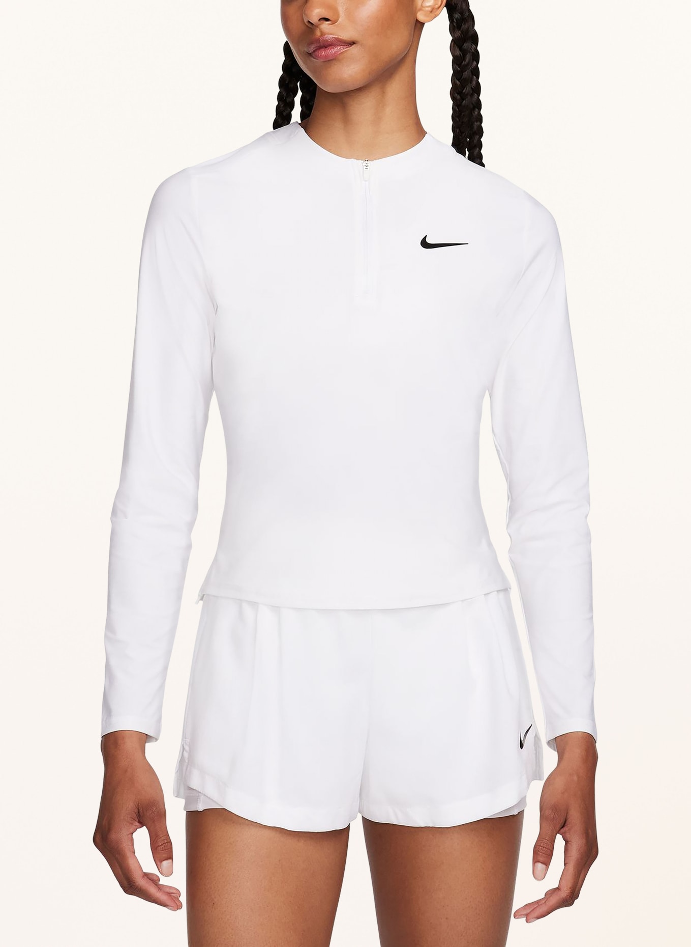 Nike Long sleeve shirt COURT ADVANTAGE DRI FIT in white