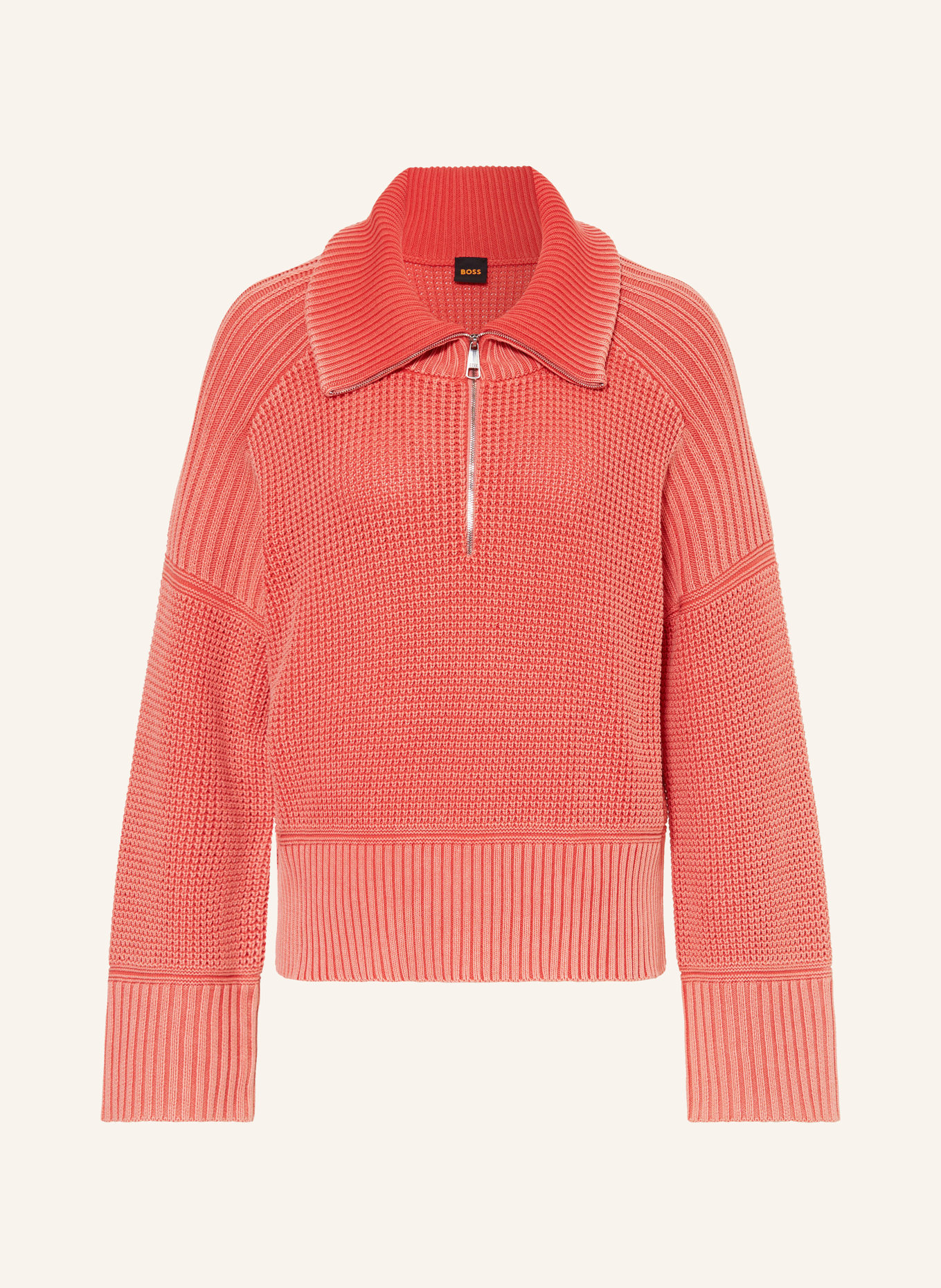 BOSS Half-zip sweater FAMUR, Color: LIGHT RED (Image 1)