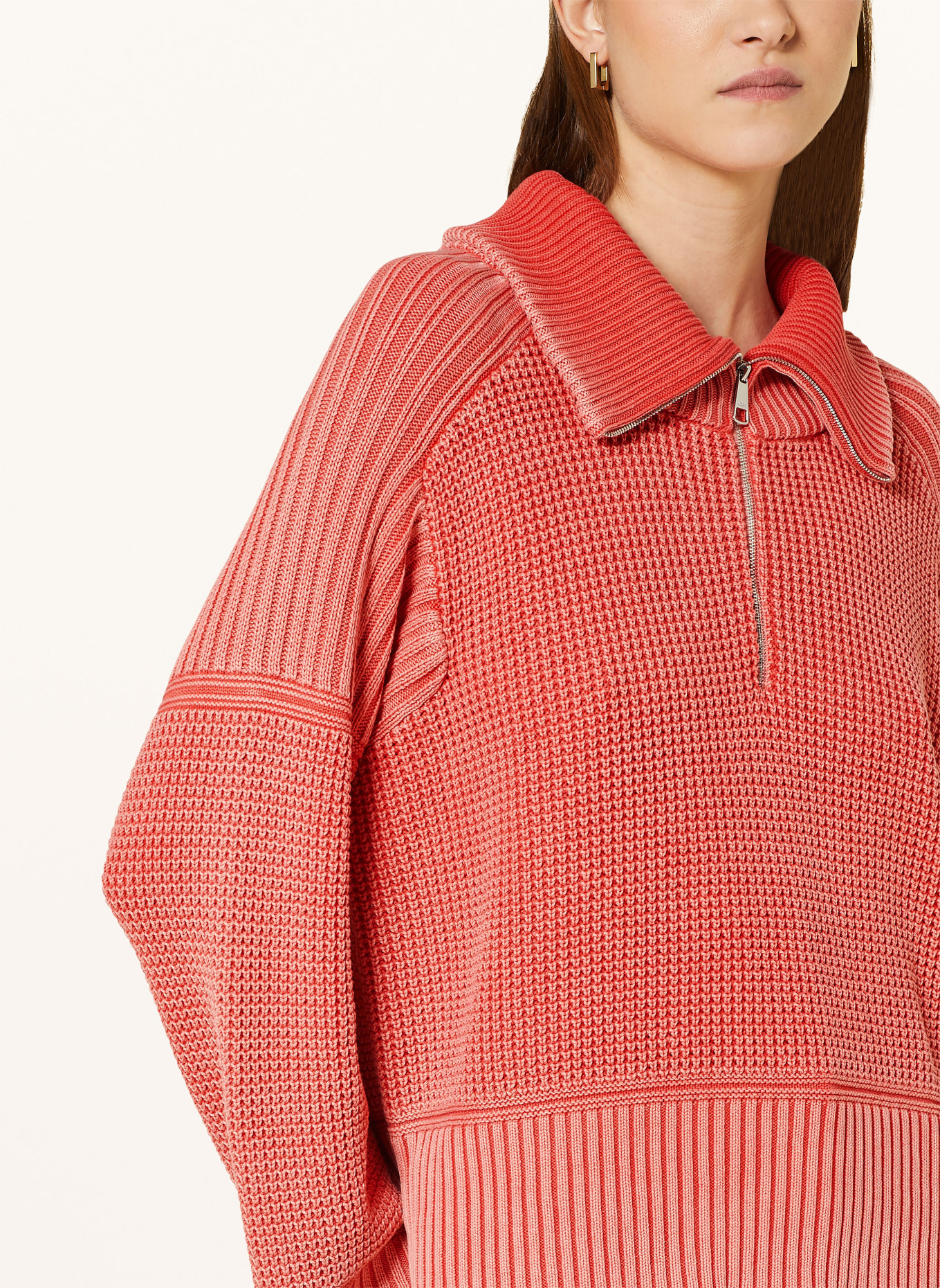 BOSS Half-zip sweater FAMUR, Color: LIGHT RED (Image 4)