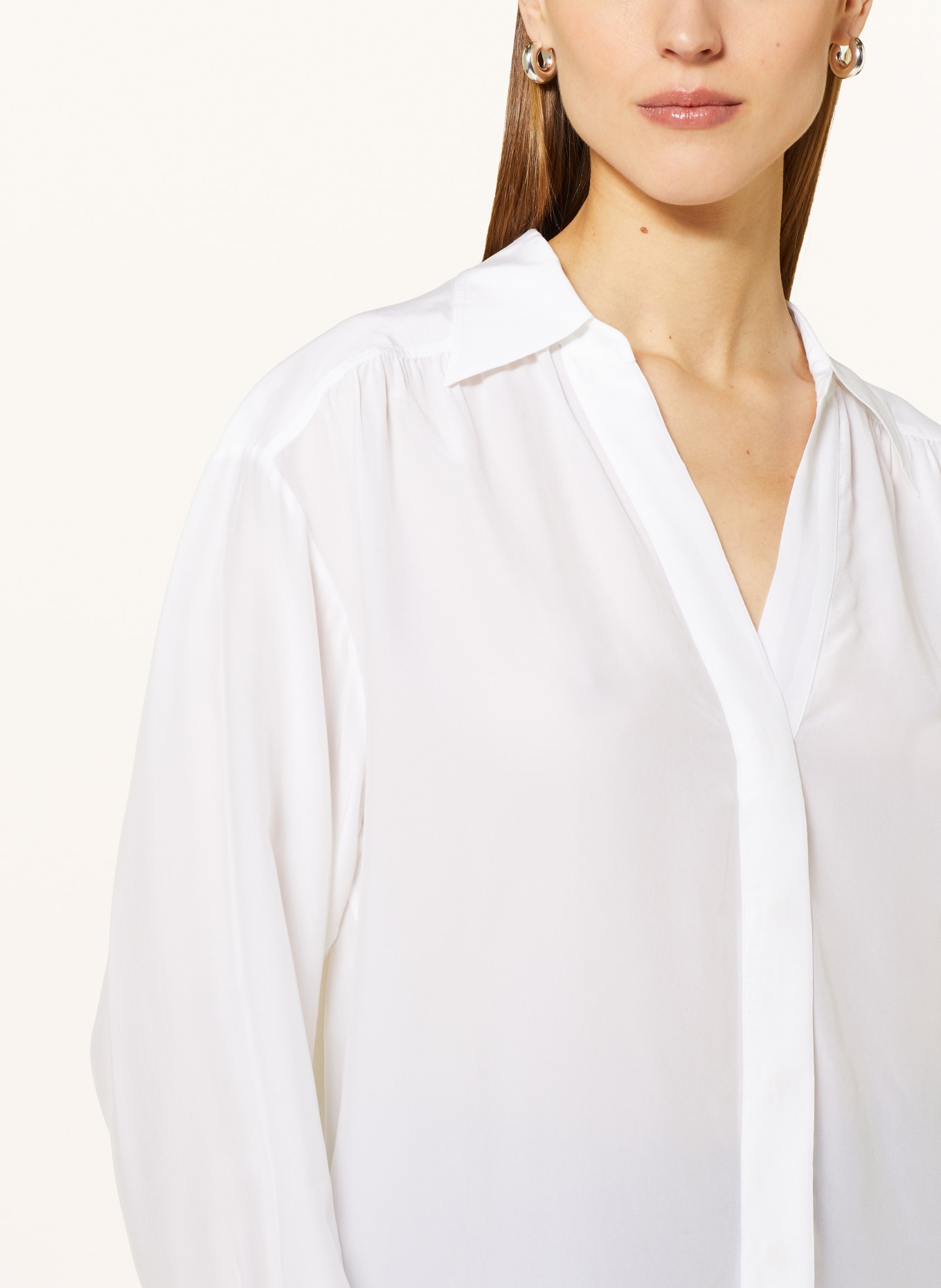 BOSS Shirt blouse BIPPA with silk, Color: WHITE (Image 4)