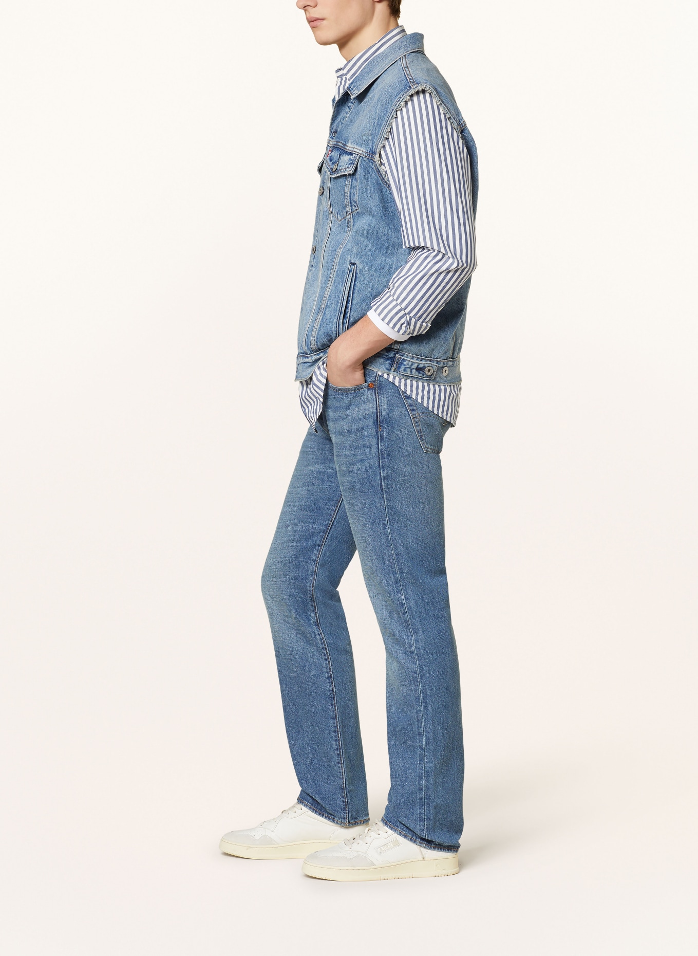 Levi's® Jeans 501 ORIGINAL Straight Fit: 17 Med Indigo - Worn In