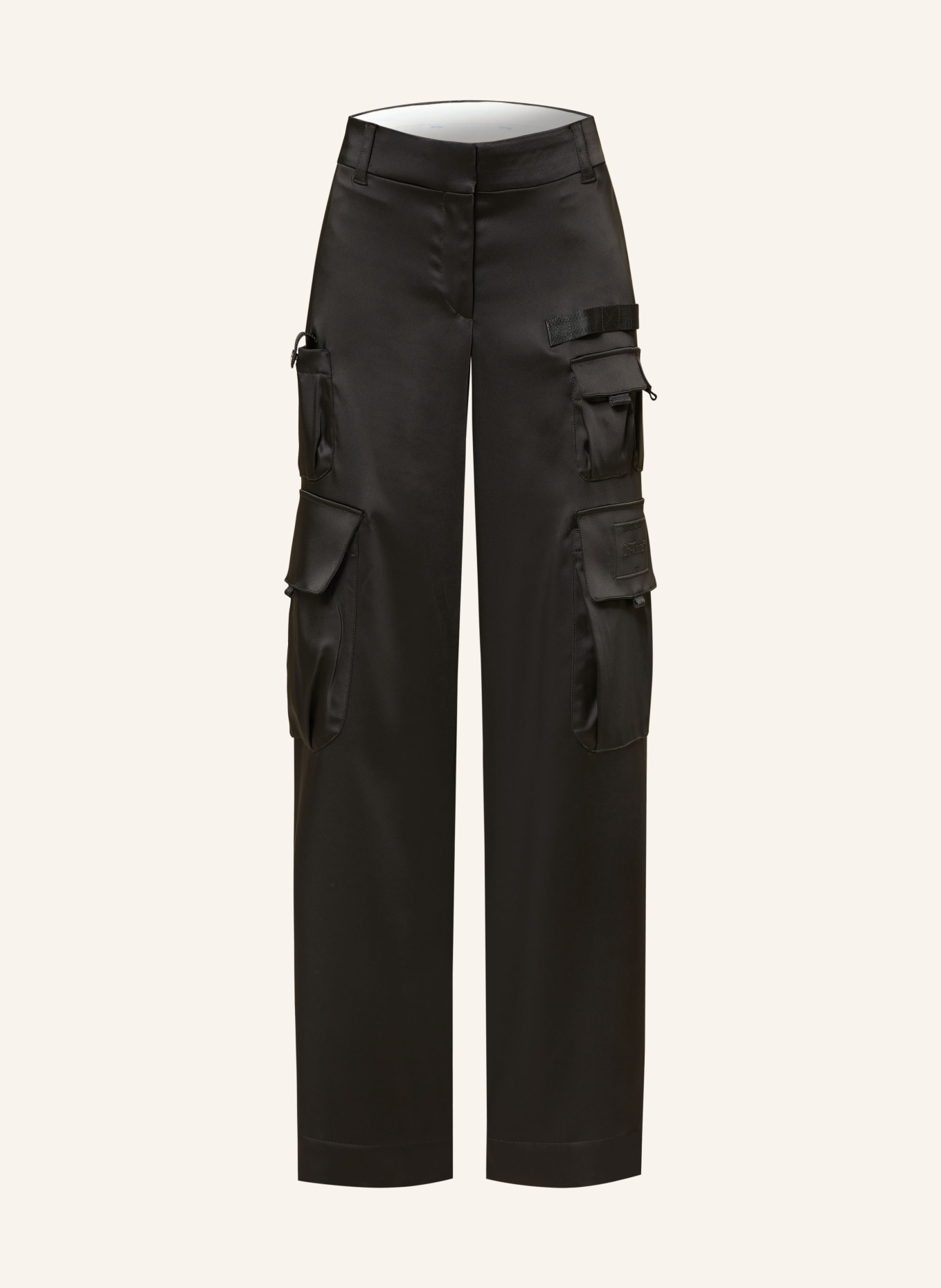 Off-White Cargo pants made of satin, Color: BLACK (Image 1)
