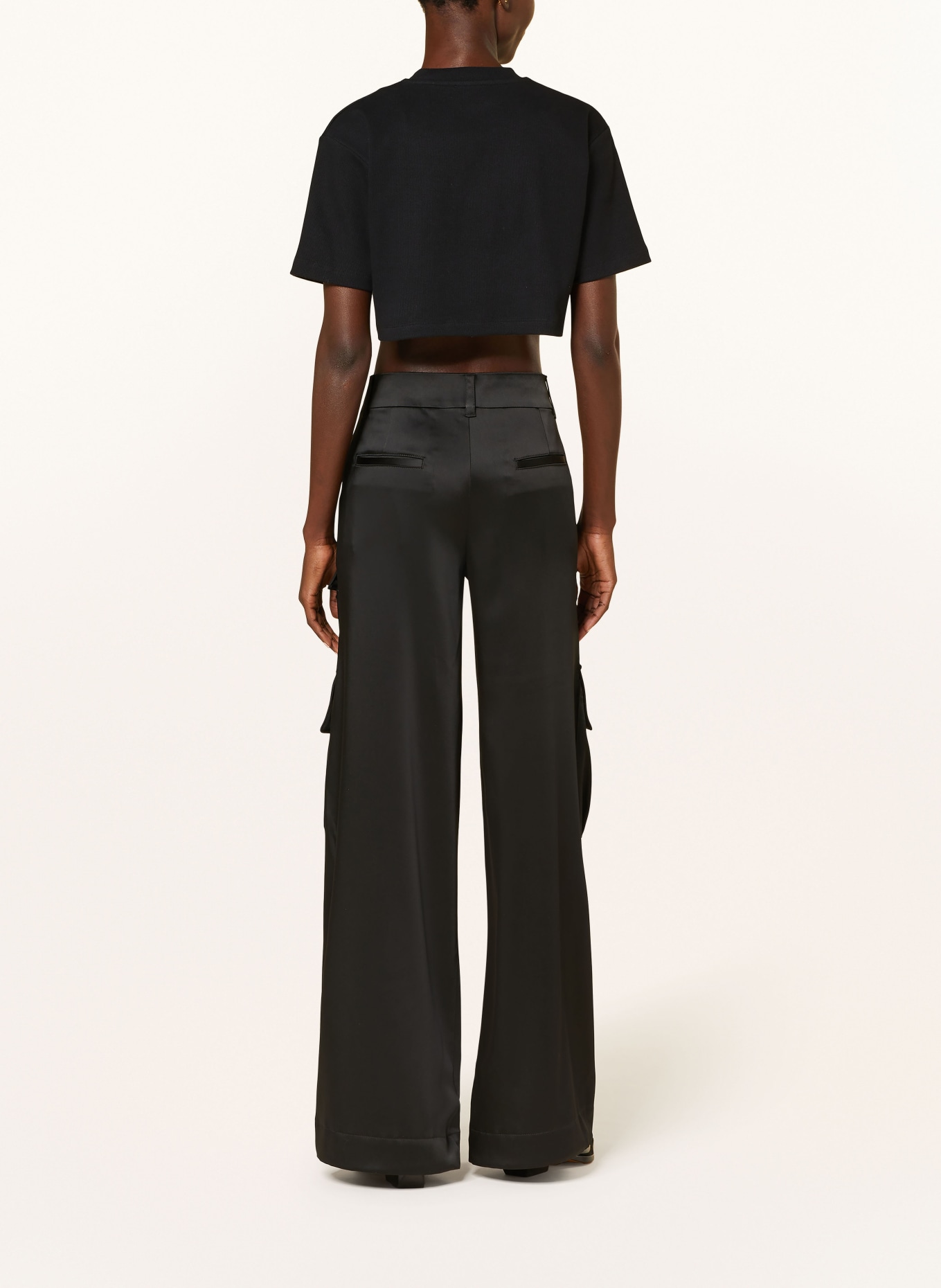 Off-White Cargo pants made of satin, Color: BLACK (Image 3)