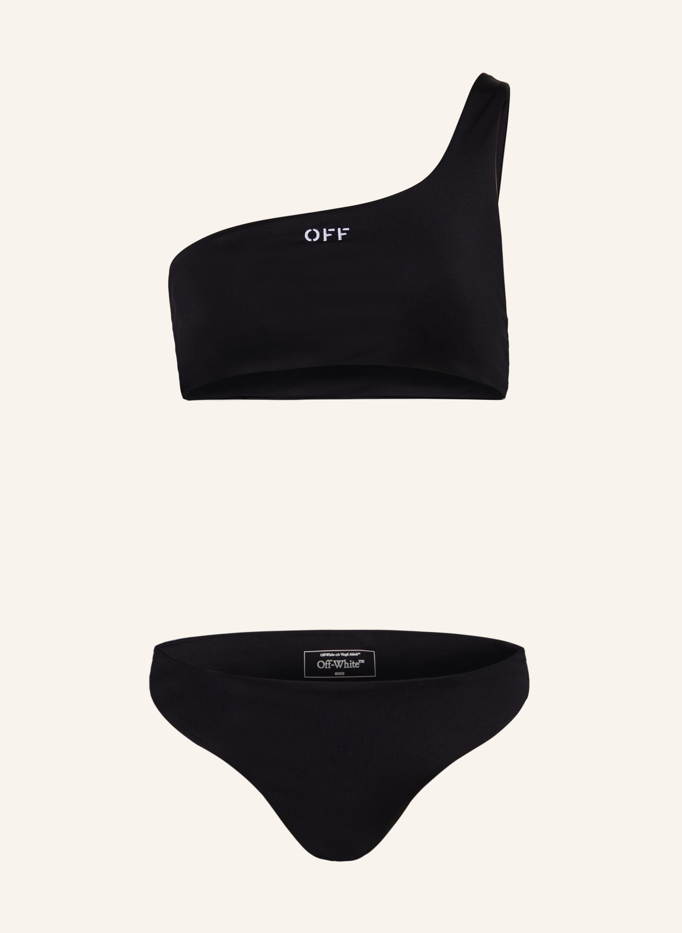 Off-White One shoulder bikini, Color: BLACK (Image 1)