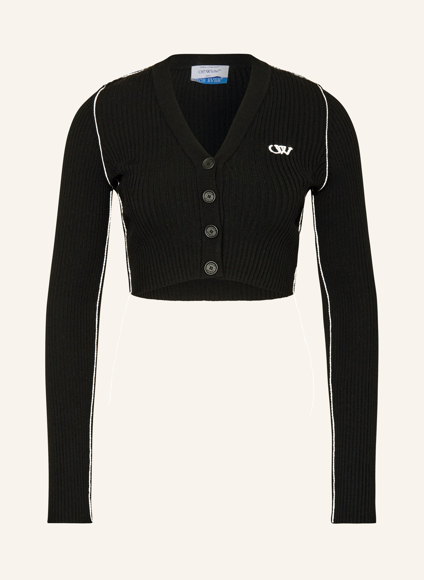 Off-White Cropped cardigan, Color: BLACK (Image 1)