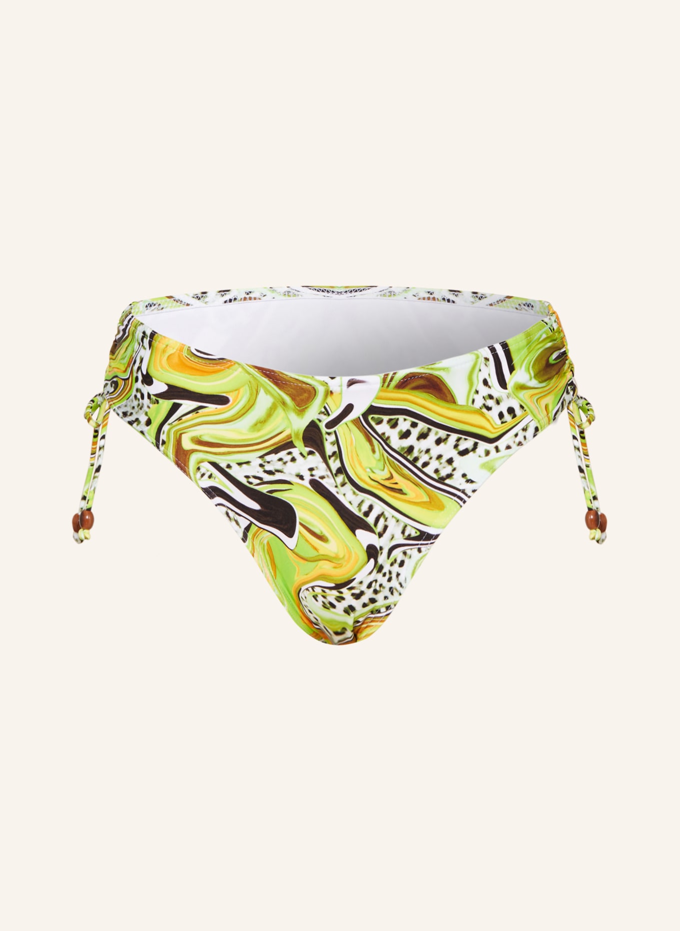 PrimaDonna Basic bikini bottoms JAGUARAU, Color: LIGHT GREEN/ DARK BROWN/ ORANGE (Image 1)