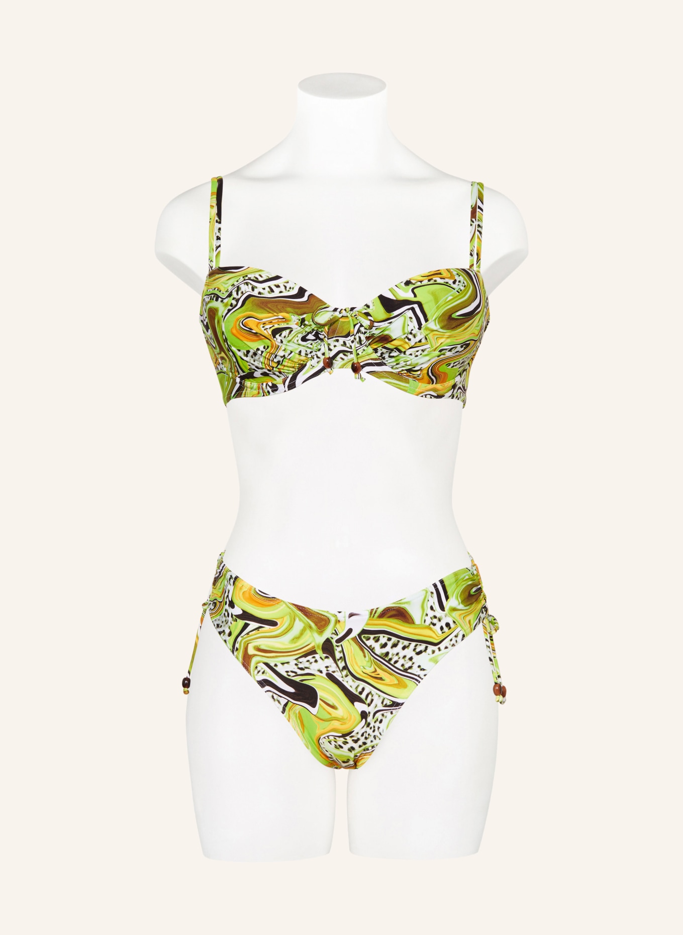 PrimaDonna Basic bikini bottoms JAGUARAU, Color: LIGHT GREEN/ DARK BROWN/ ORANGE (Image 2)