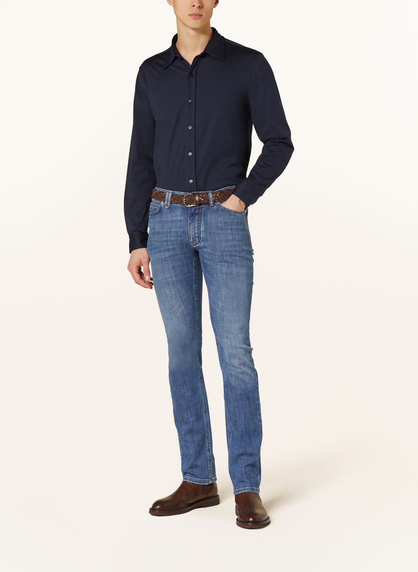Brioni Jersey shirt comfort fit, Color: DARK BLUE (Image 2)