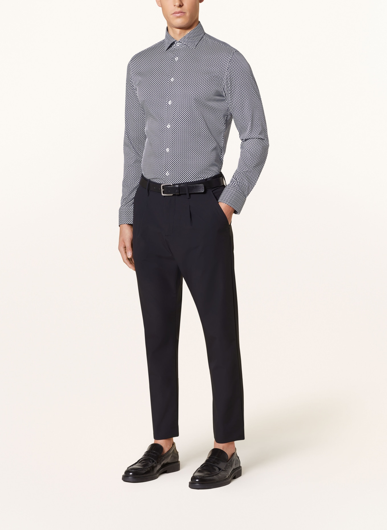 seidensticker Jersey shirt slim fit, Color: DARK BLUE/ WHITE (Image 2)