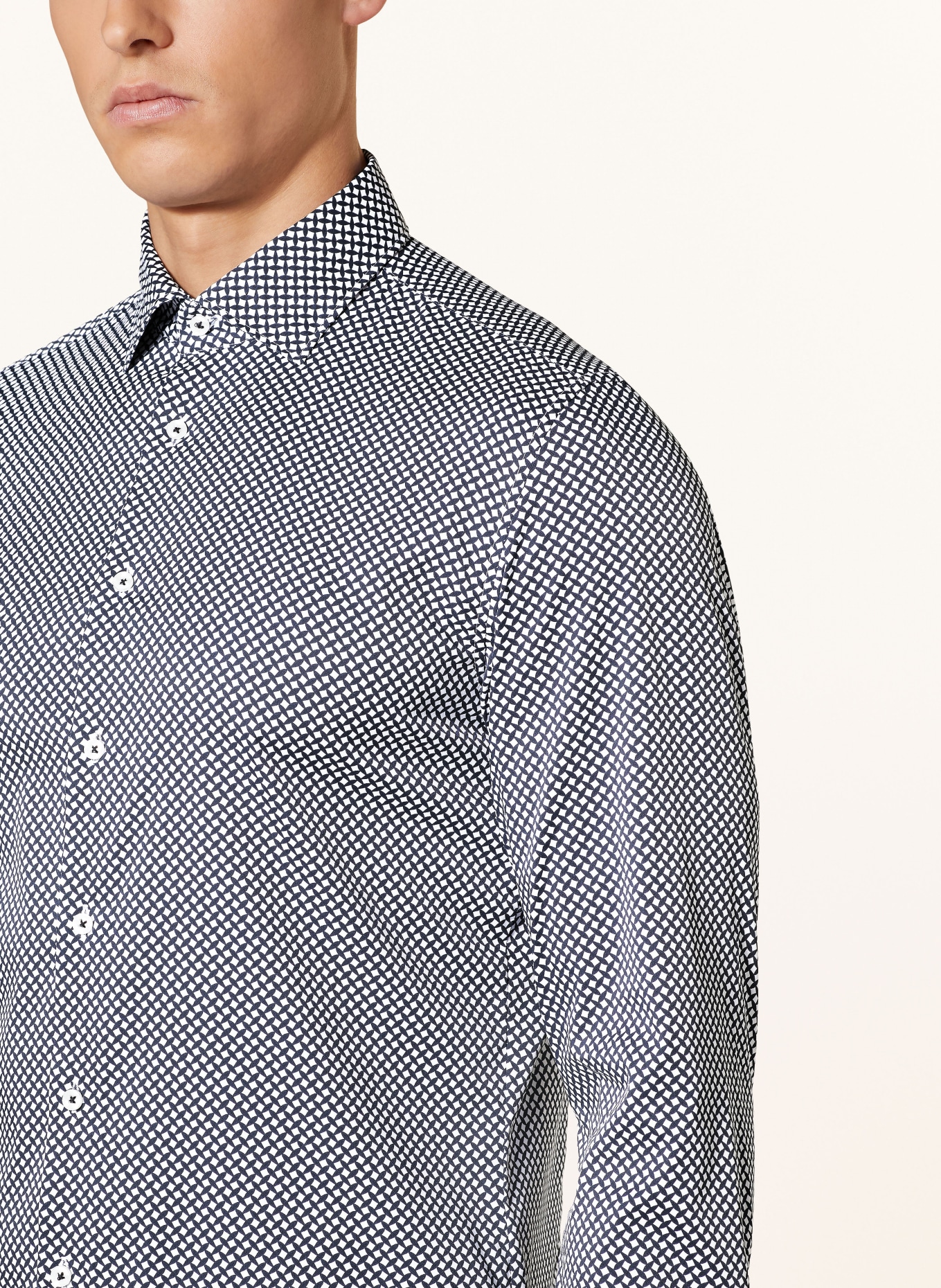seidensticker Jersey shirt slim fit, Color: DARK BLUE/ WHITE (Image 4)