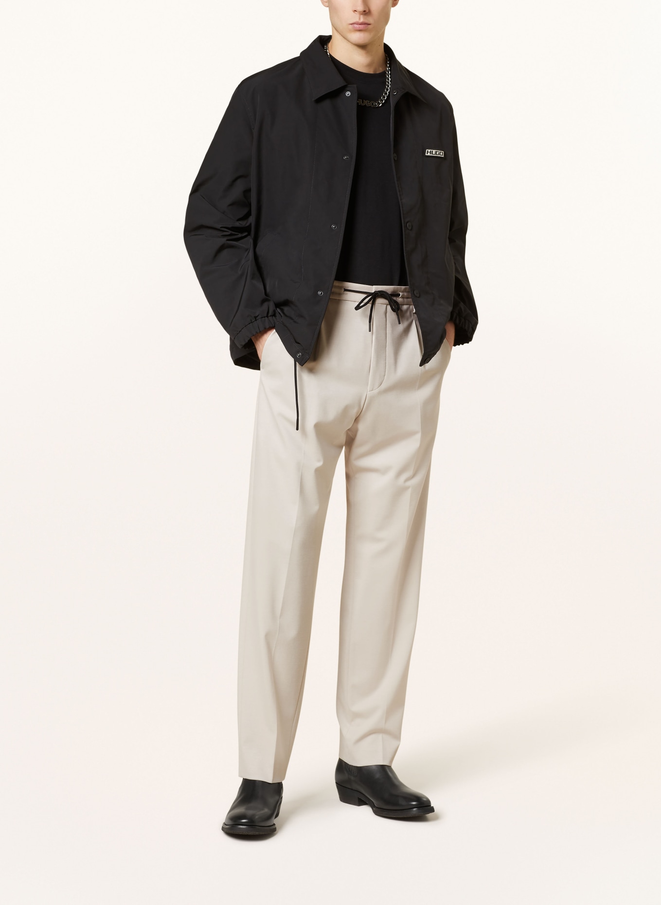 HUGO Trousers TEAGAN regular fit, Color: BEIGE (Image 2)